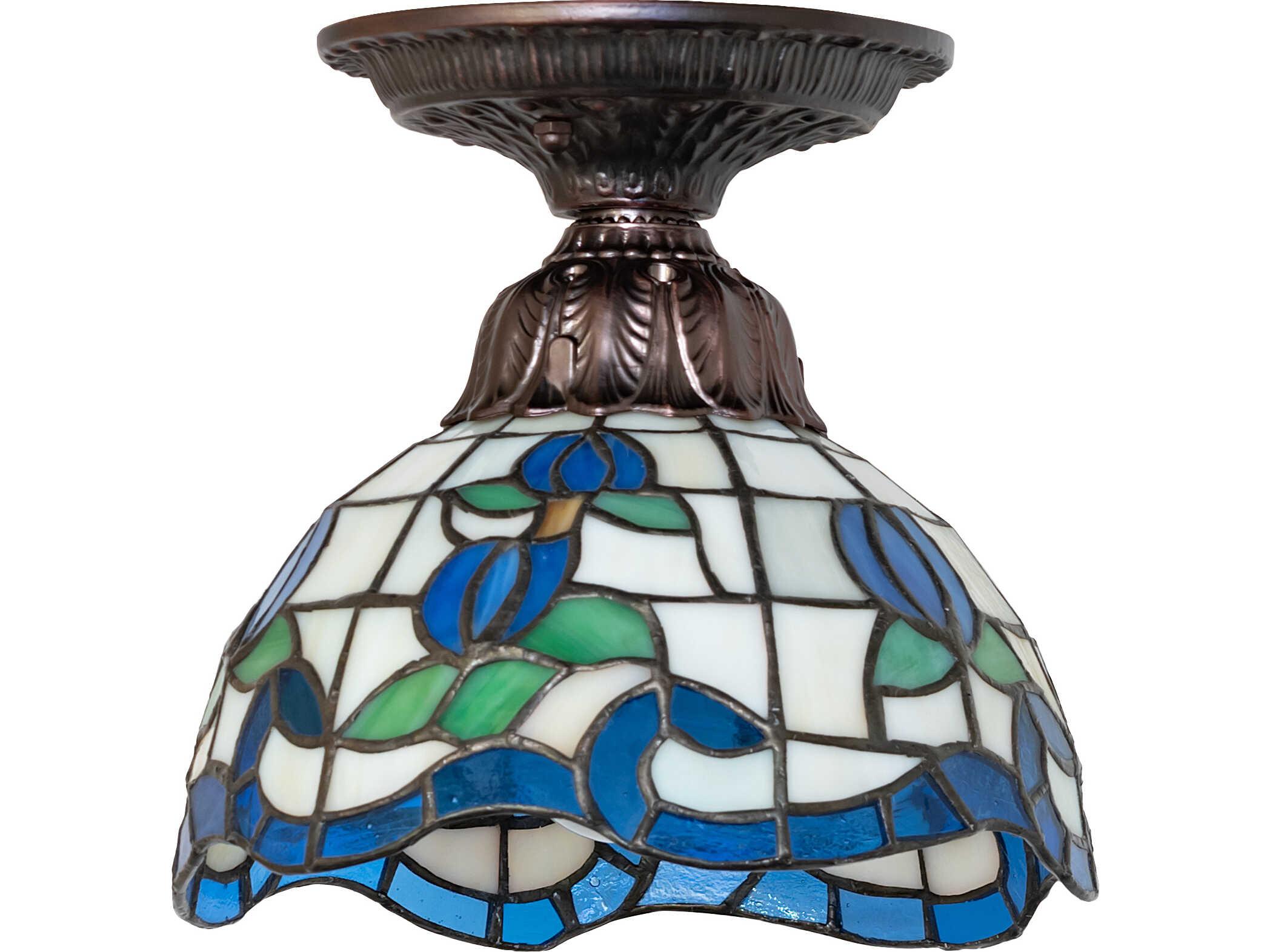 Meyda Roseborder 1-Light Bronze Traditional Flush Mount