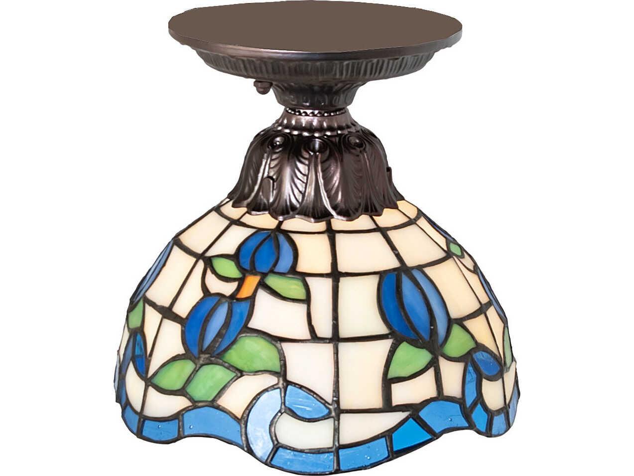 Meyda Roseborder 1-Light Bronze Traditional Flush Mount