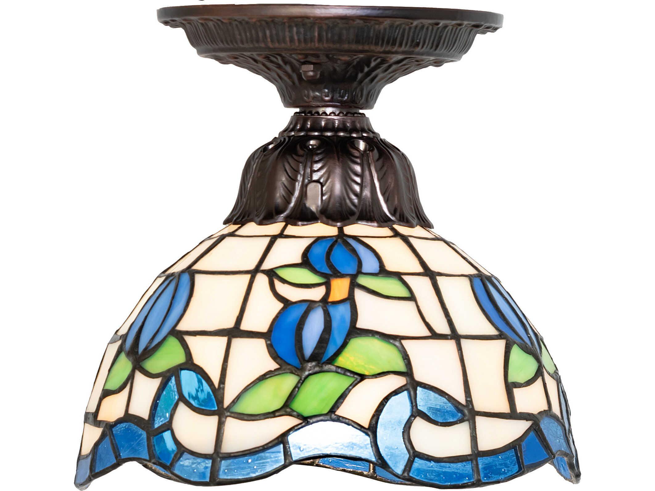 Meyda Roseborder 1-Light Bronze Traditional Flush Mount