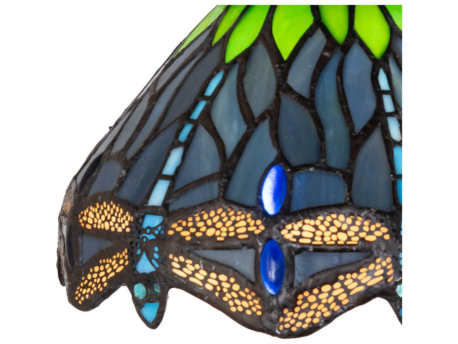 Meyda Tiffany Hanginghead Dragonfly 1-Light Mahogany Bronze Traditional Flush Mount