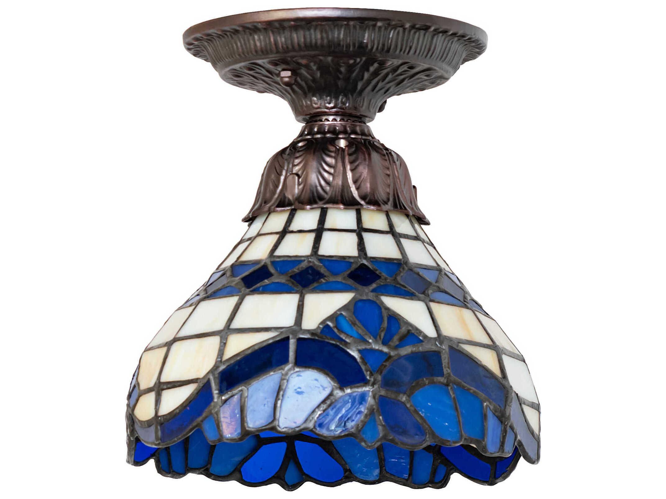 Meyda Baroque 1-Light Mahogany Bronze Traditional Flush Mount