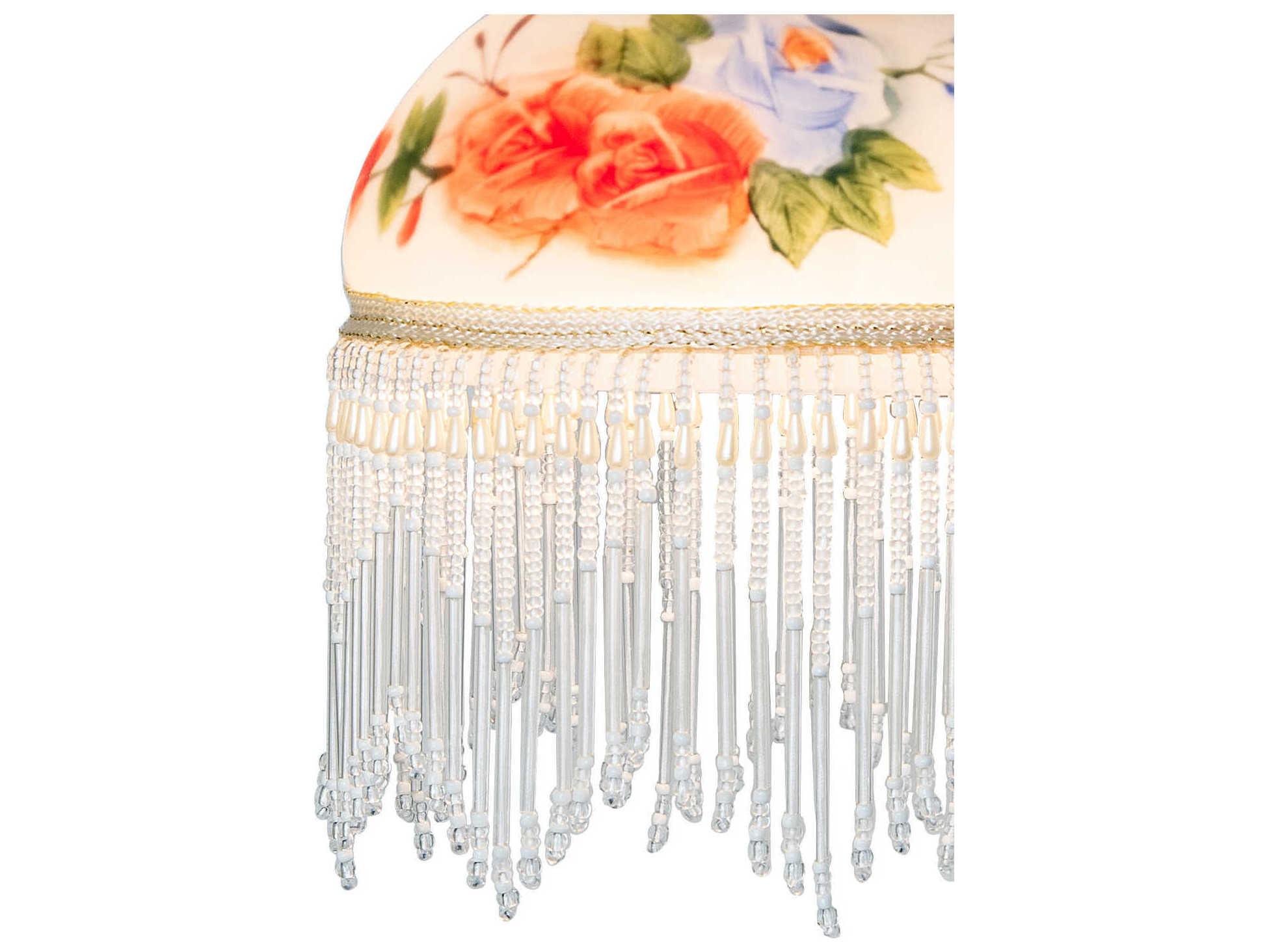 Meyda Roussillon 1-Light Mahogany Bronze White Traditional Dome Flush Mount