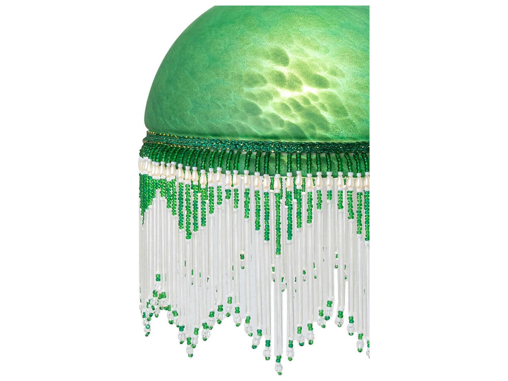 Meyda Roussillon 1-Light Mahogany Bronze Green Traditional Dome Flush Mount