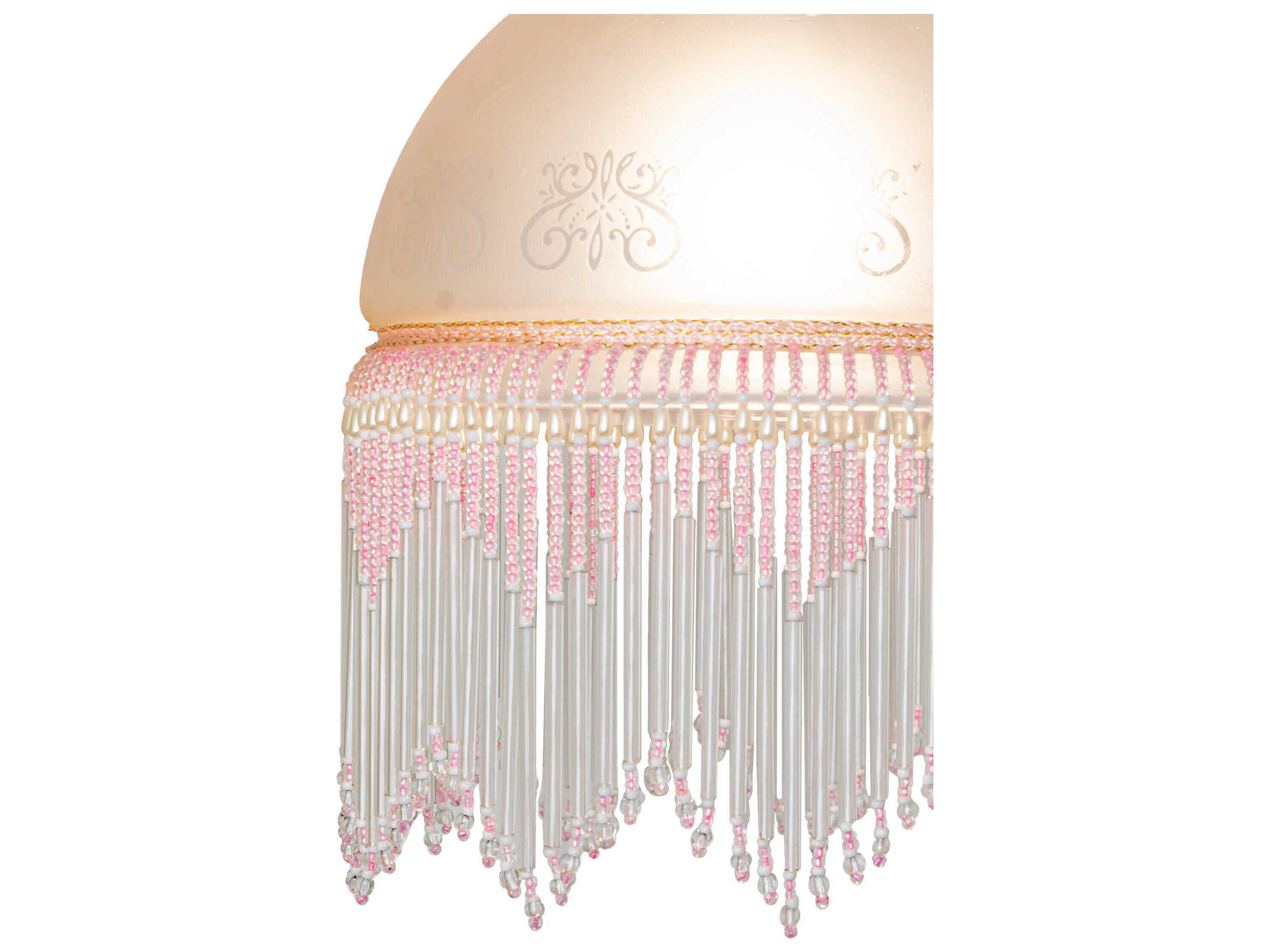 Meyda Roussillon 1-Light Mahogany Bronze White Traditional Dome Flush Mount