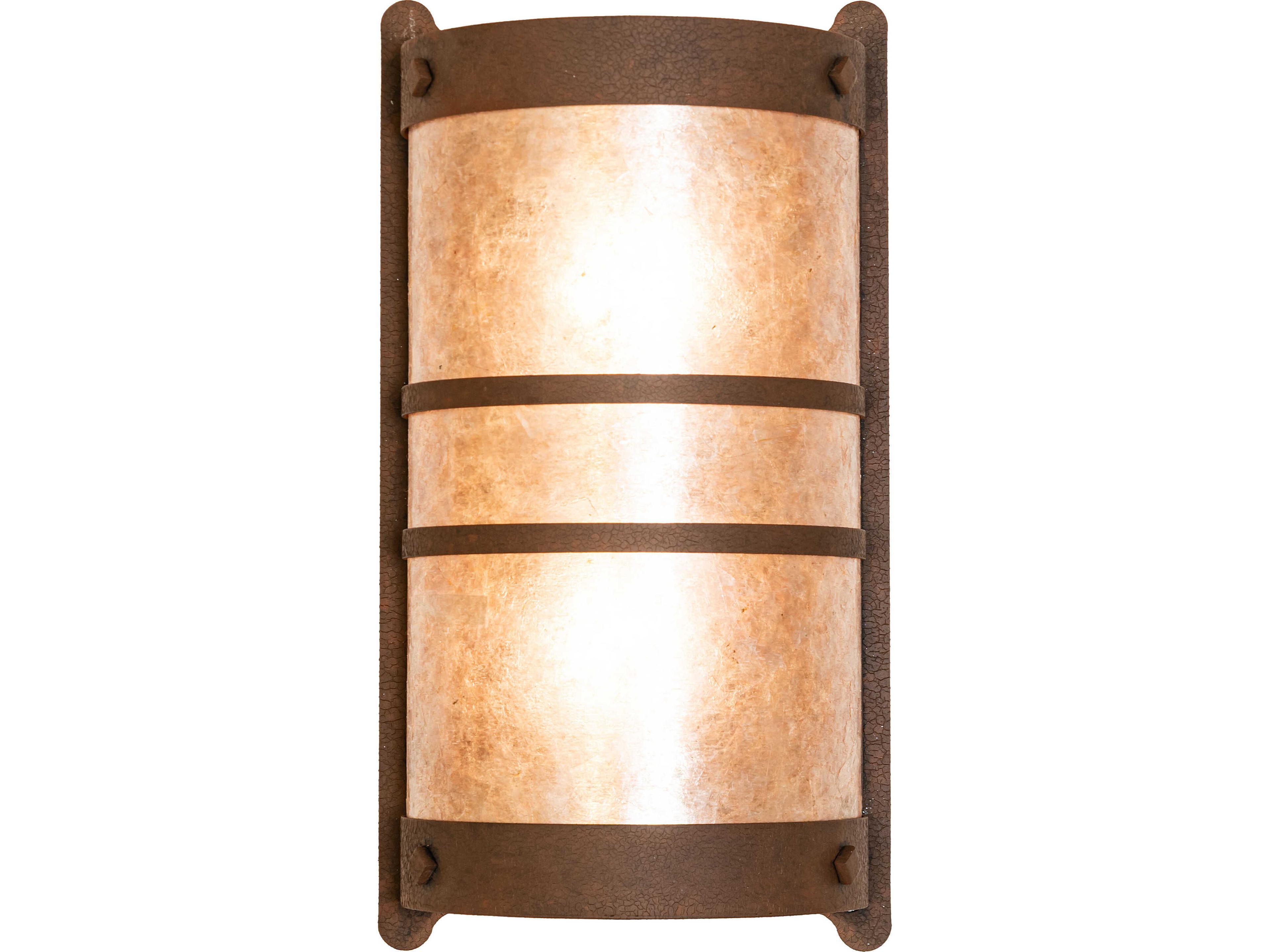 Meyda Durbano 2-Light Silver Mica Brown Traditional Wall Sconce