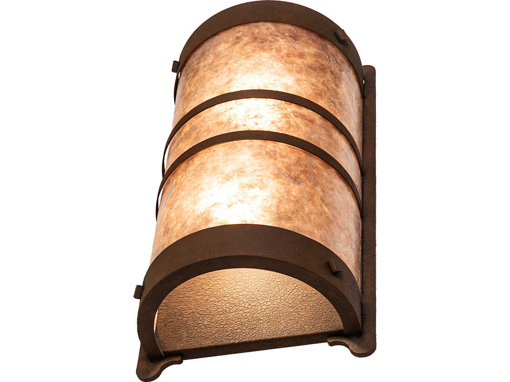 Meyda Durbano 2-Light Silver Mica Brown Traditional Wall Sconce