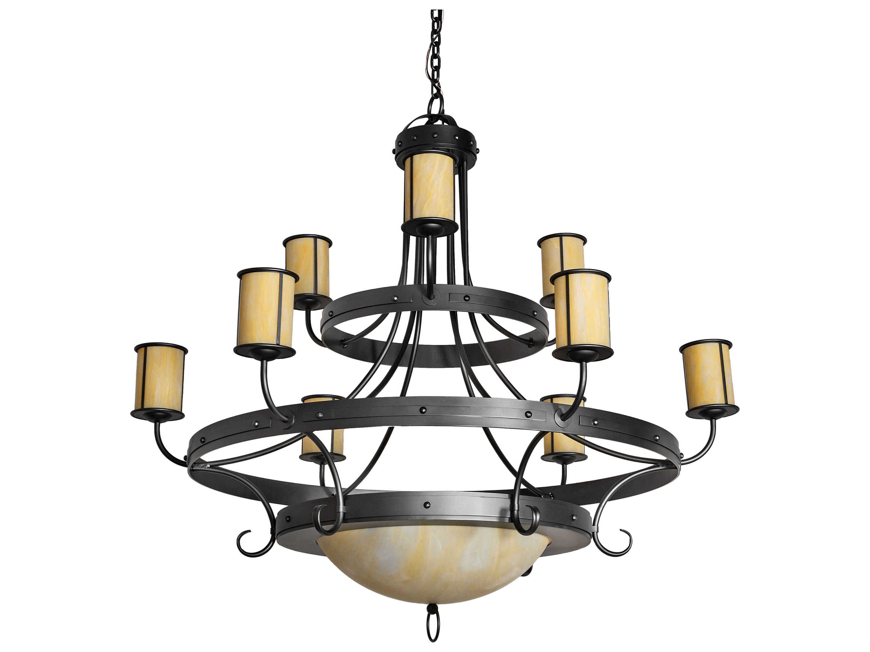 Meyda Nehring 12-Light Wrought Iron Black Traditional Tiered Chandelier