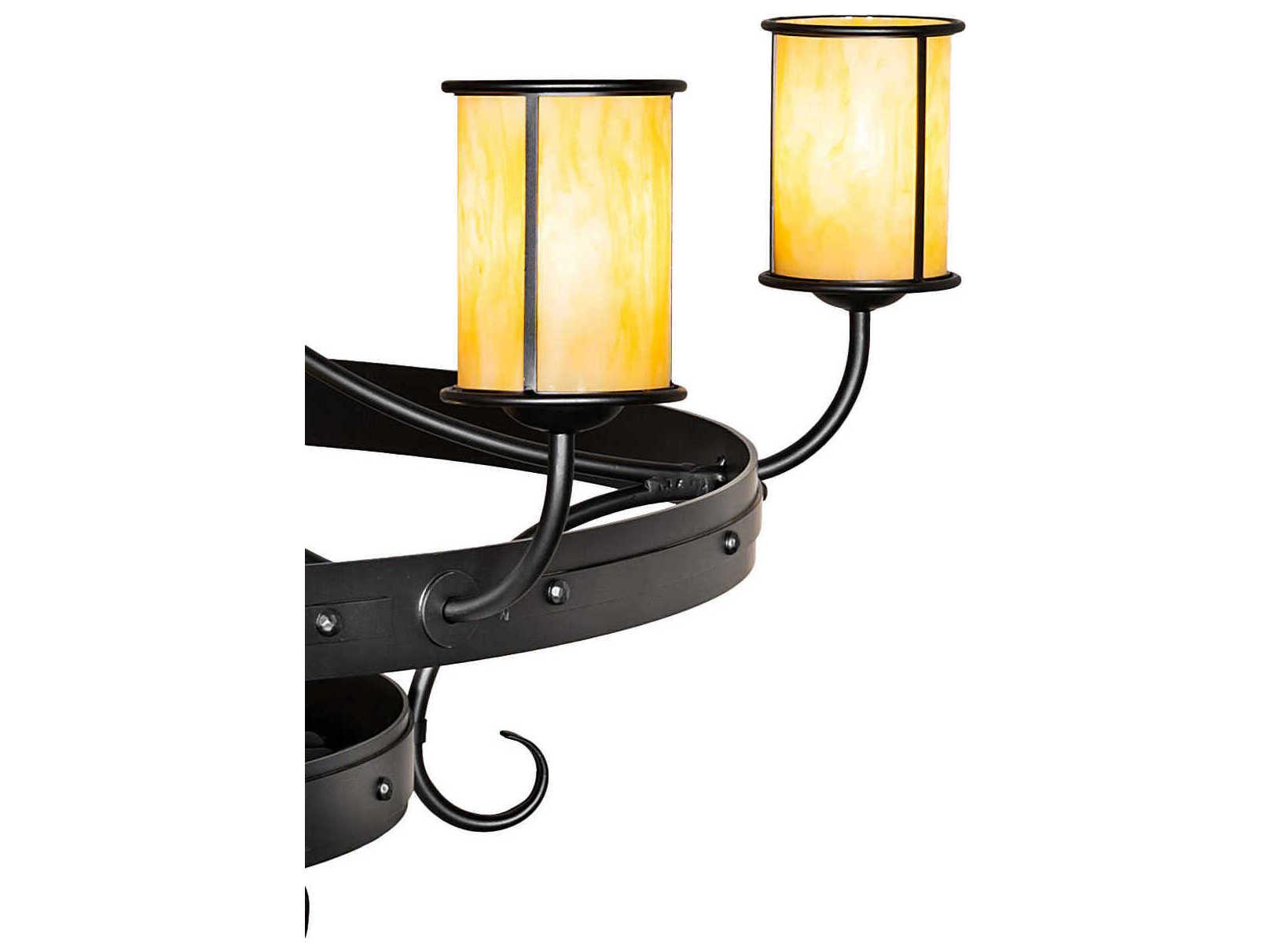 Meyda Nehring 12-Light Wrought Iron Black Traditional Tiered Chandelier