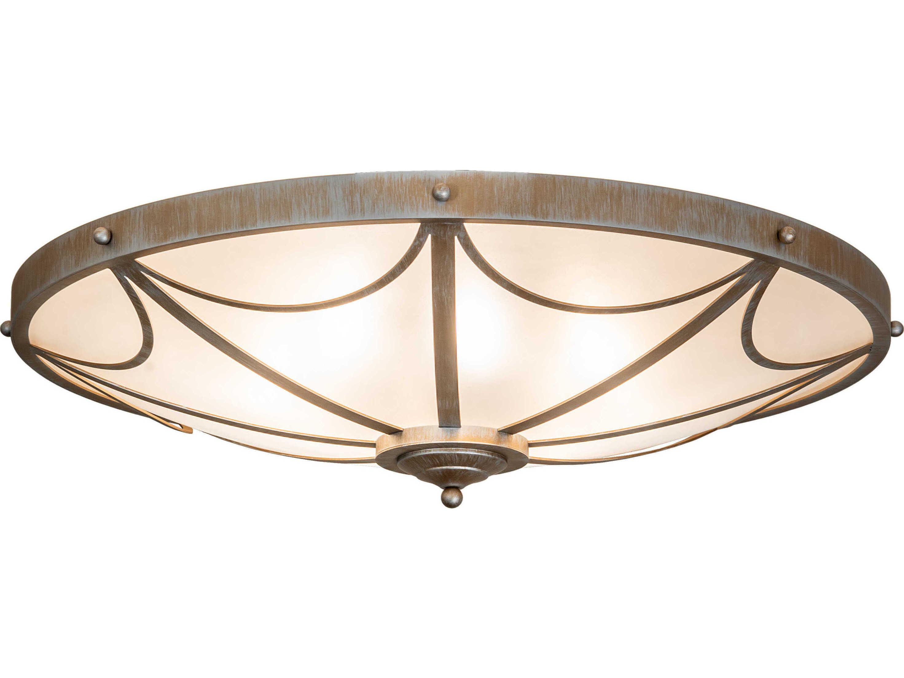 Meyda Carousel 8-Light Antique Silver Semi Flush Mount