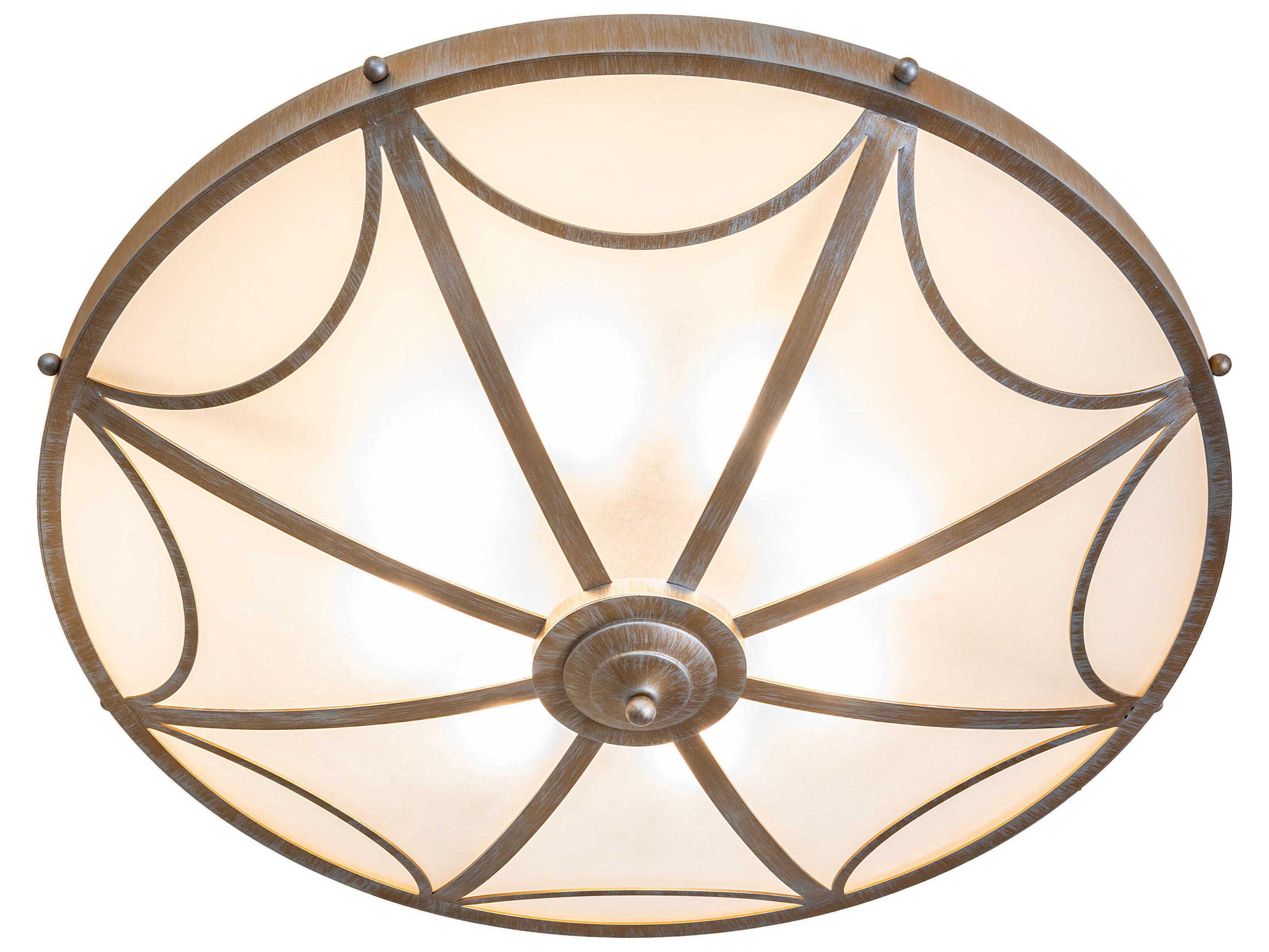 Meyda Carousel 8-Light Antique Silver Semi Flush Mount