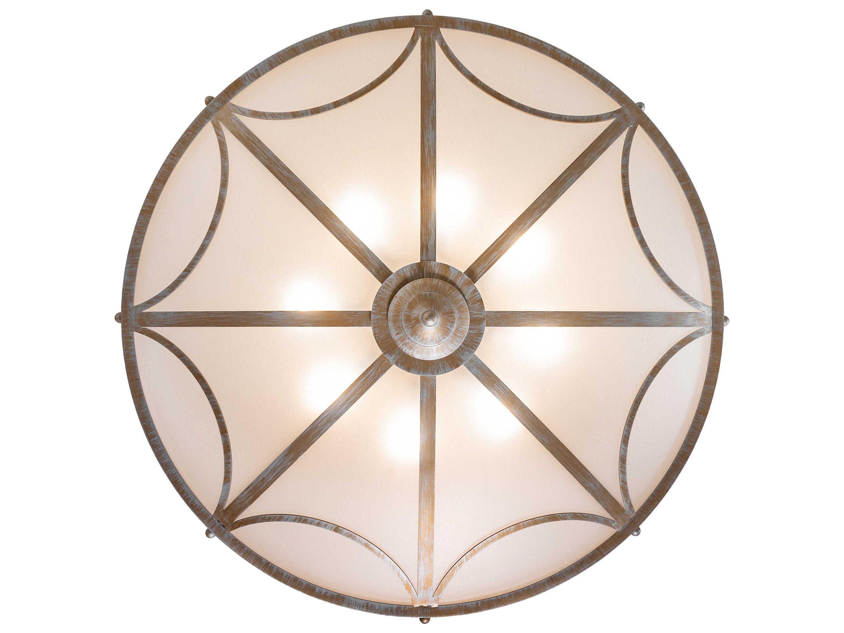 Meyda Carousel 8-Light Antique Silver Semi Flush Mount