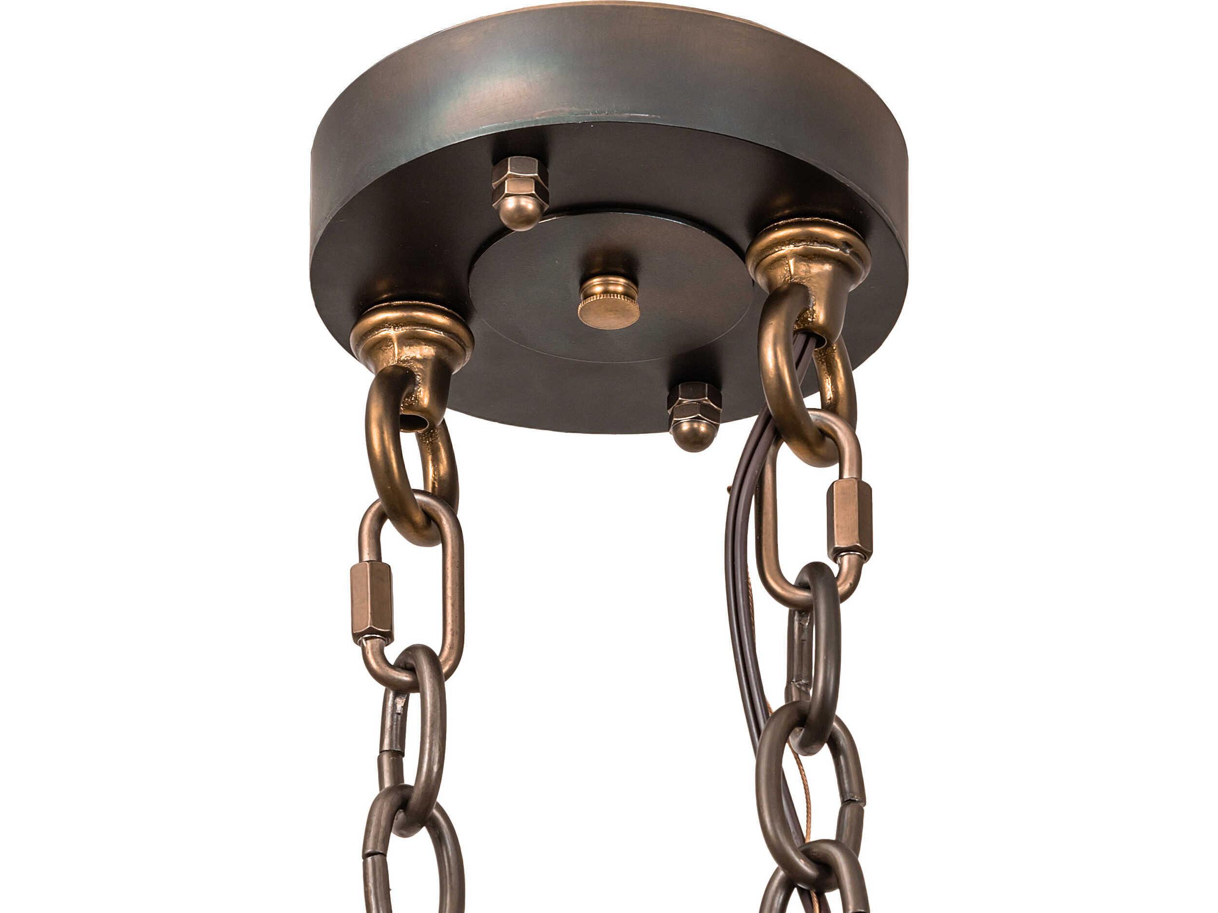 Meyda Mirror Lake Loj 2-Light Silver Mica Copper Island Pendant