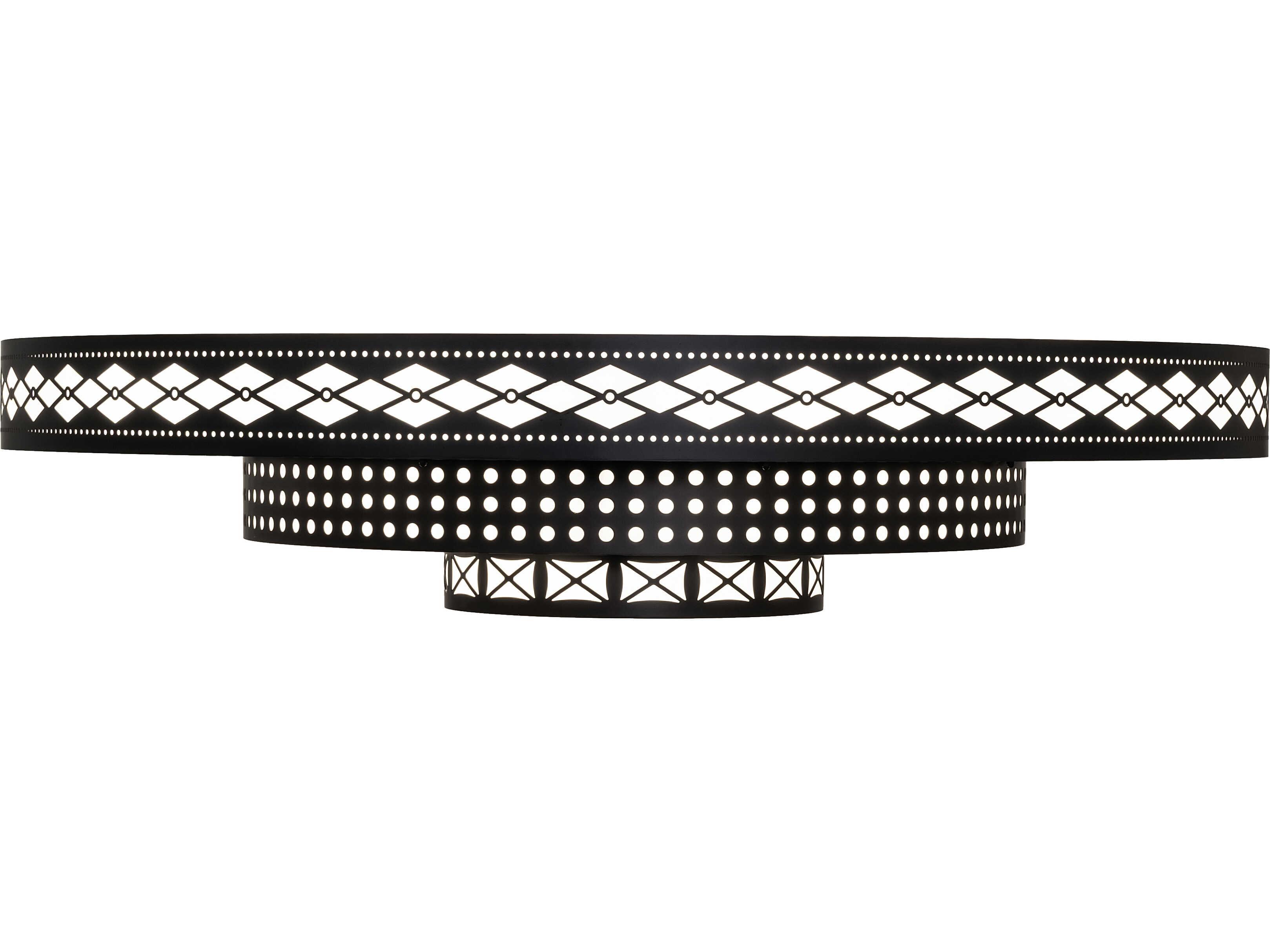 Meyda Binion 20-Light Statuario Idalight Black Geometric Flush Mount