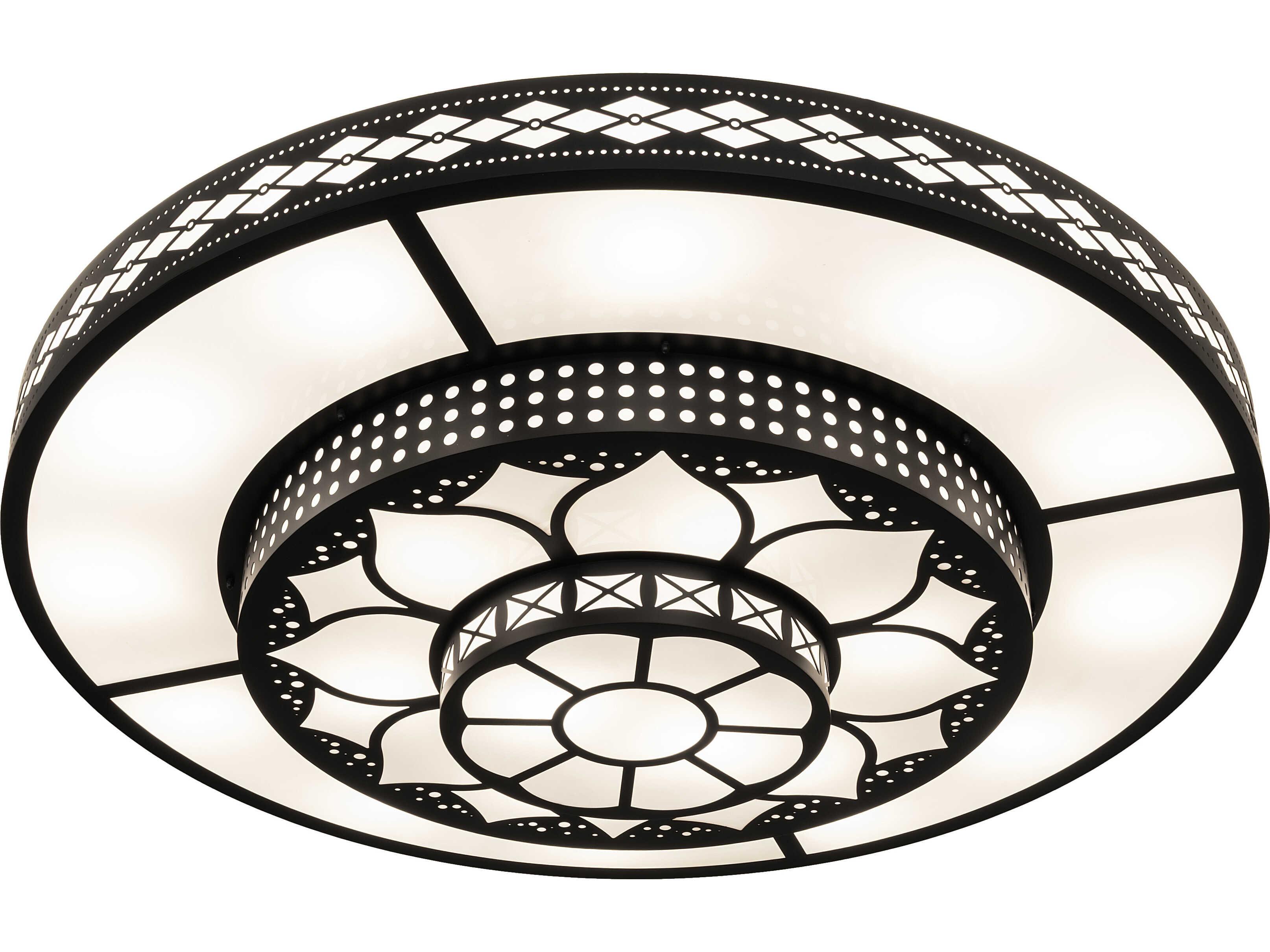 Meyda Binion 20-Light Statuario Idalight Black Geometric Flush Mount