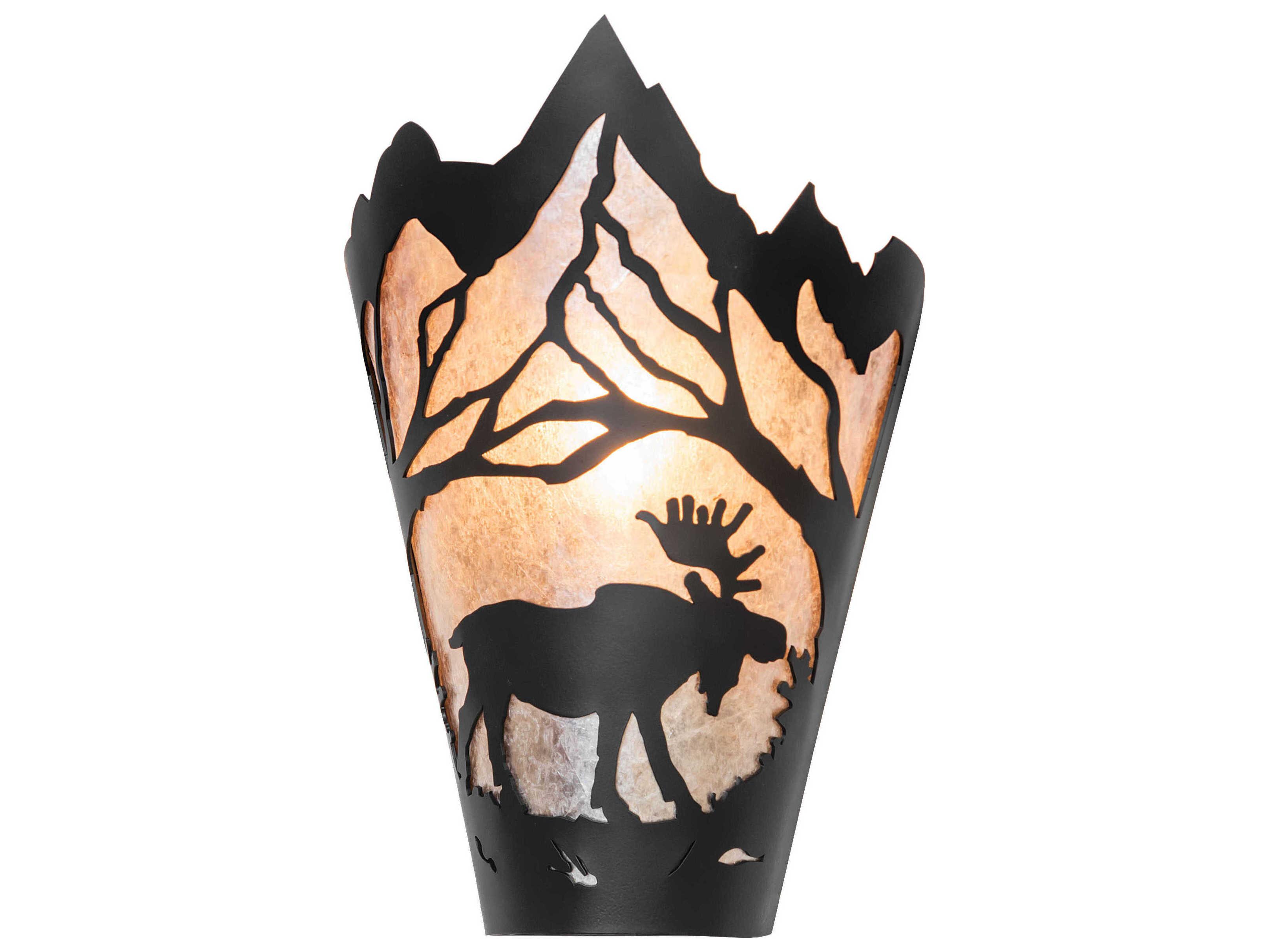 Meyda Moose At Dawn 1-Light Solar Black Wall Sconce