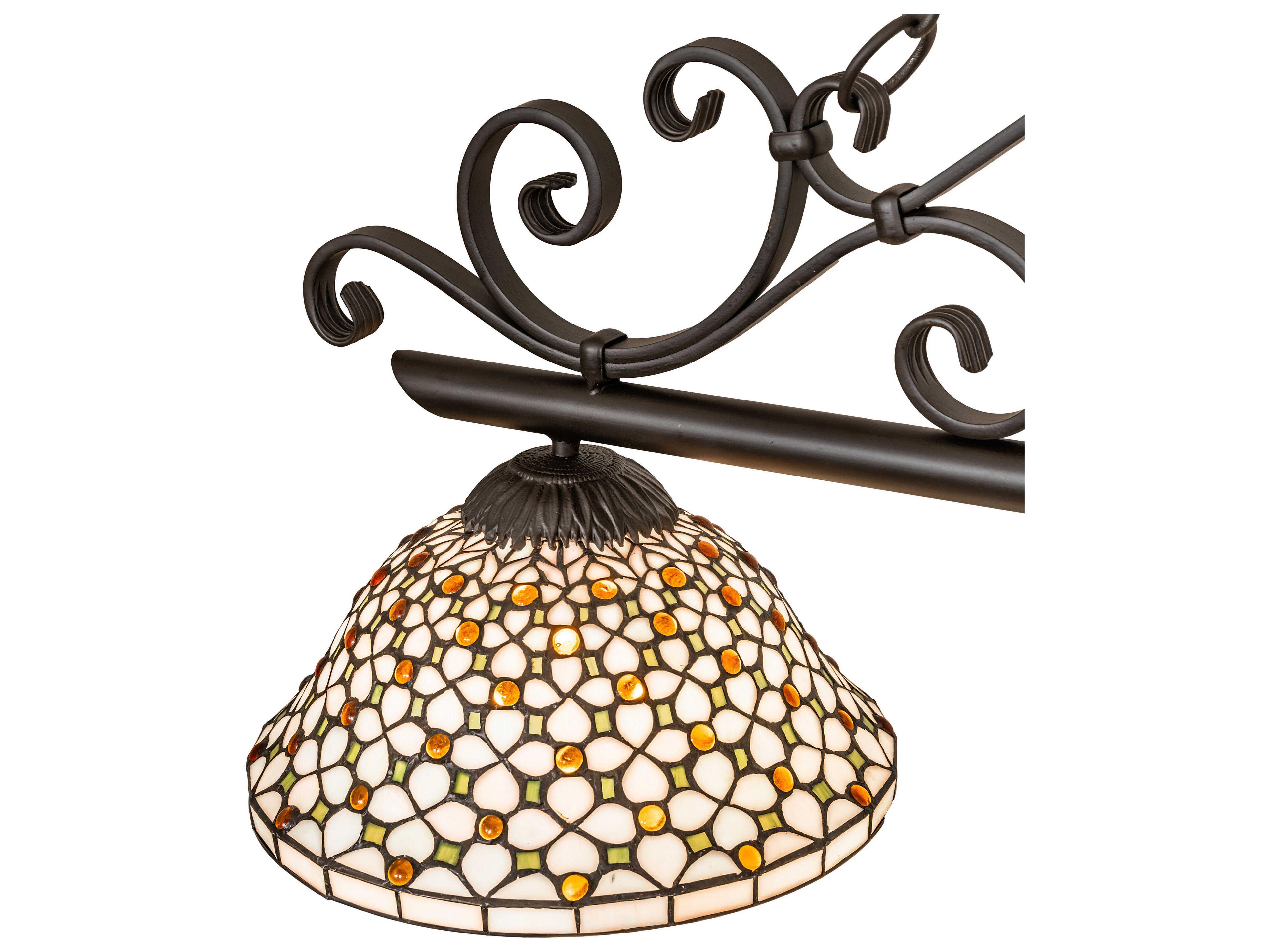 Meyda Diamond And Jewel 3-Light Oil Rubbed Bronze Traditional Dome Island Pendant