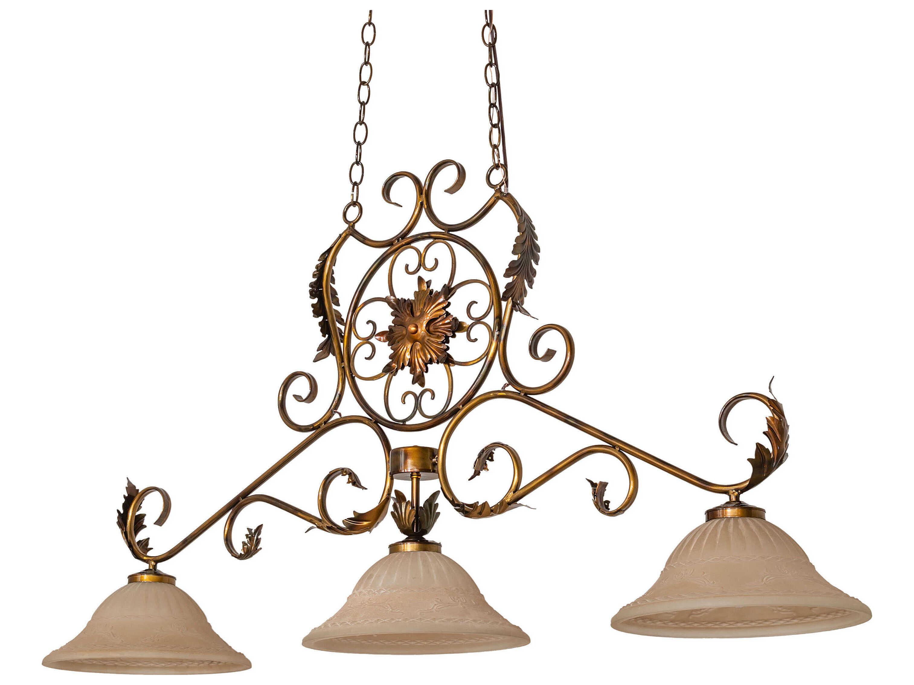 Meyda Christabel 3-Light Burnished Transparent Gold Traditional Bell Island Pendant