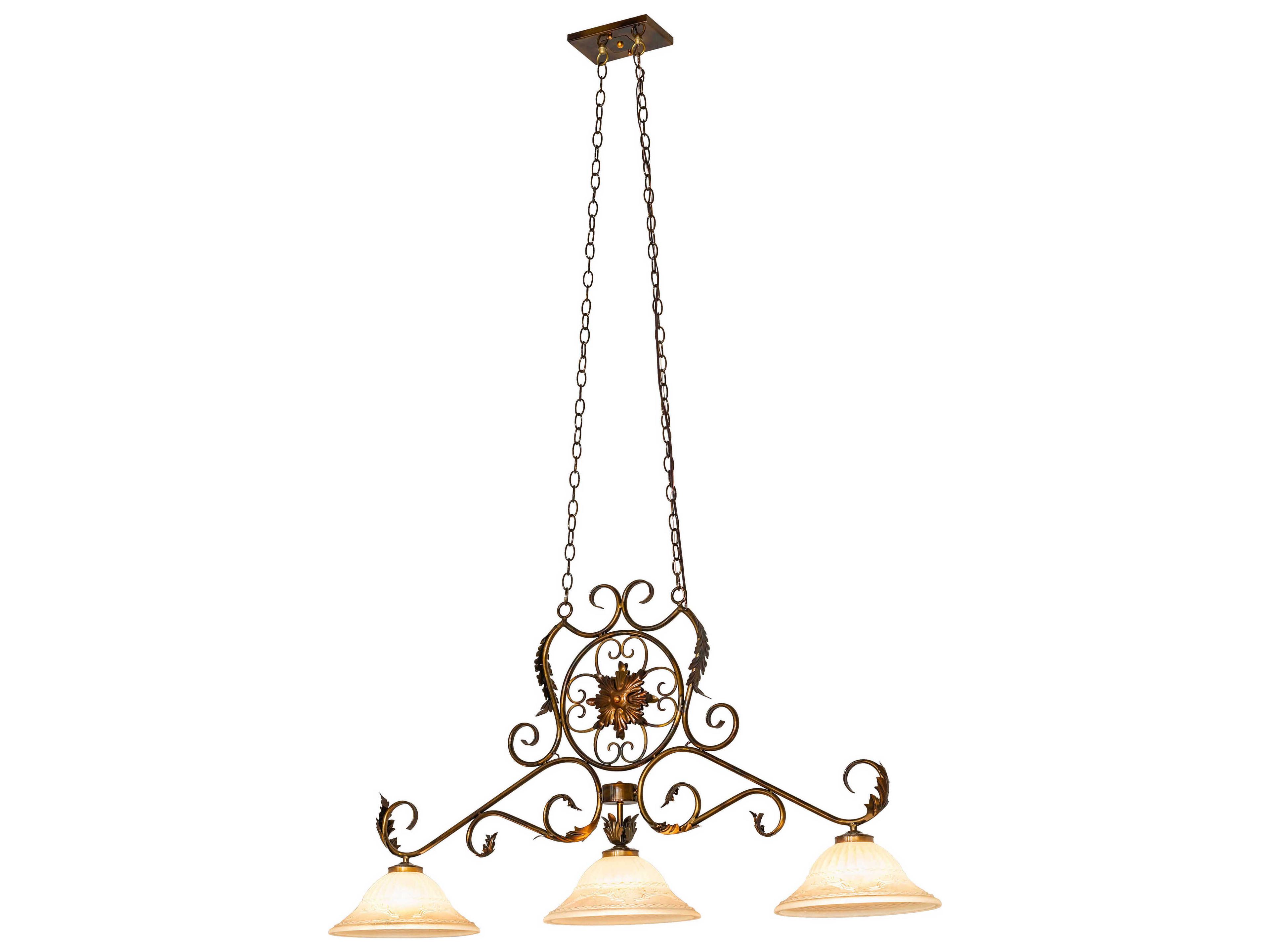 Meyda Christabel 3-Light Burnished Transparent Gold Traditional Bell Island Pendant