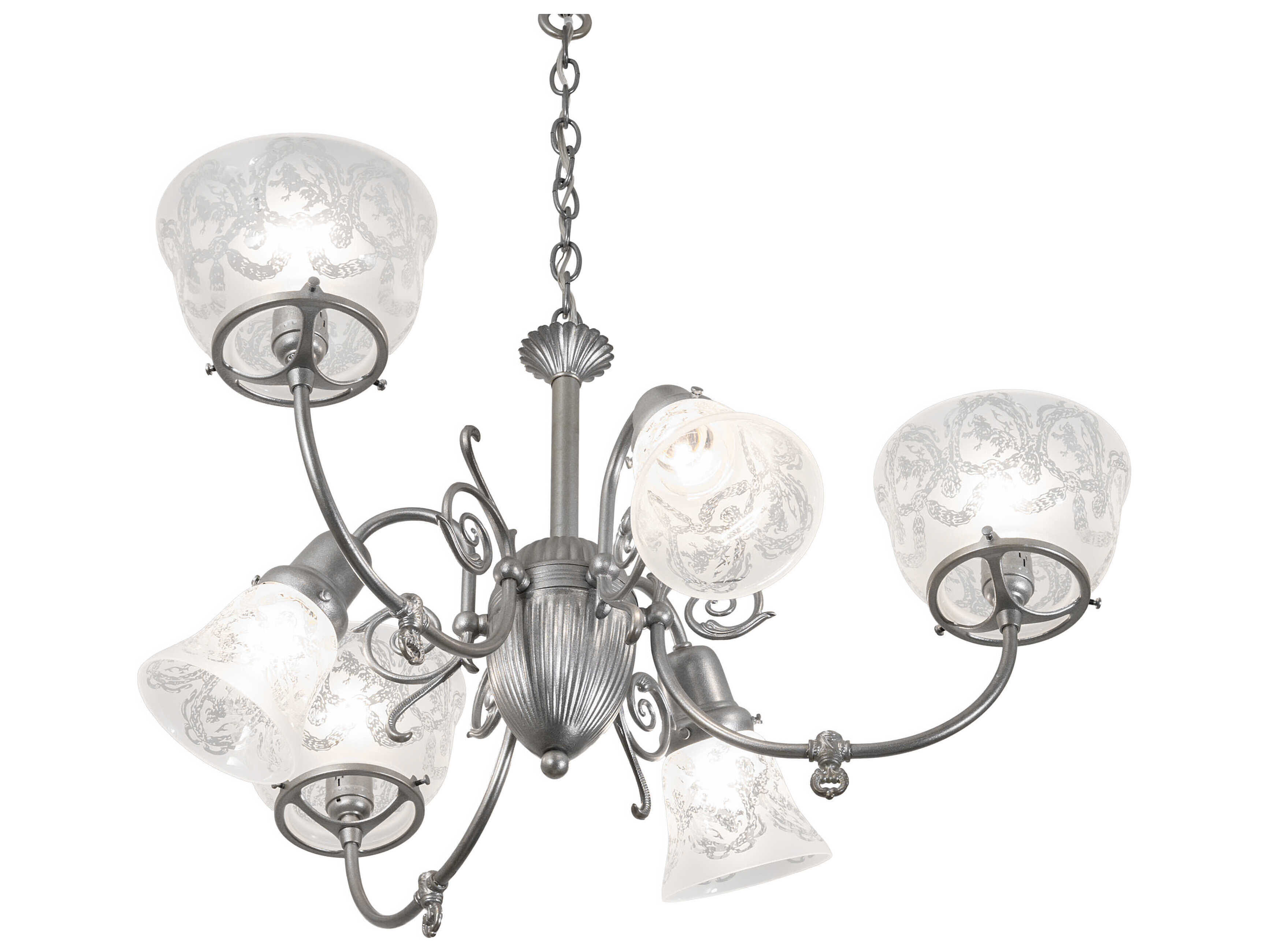Meyda Gas & Electric 6-Light Light Sandstone Chandelier