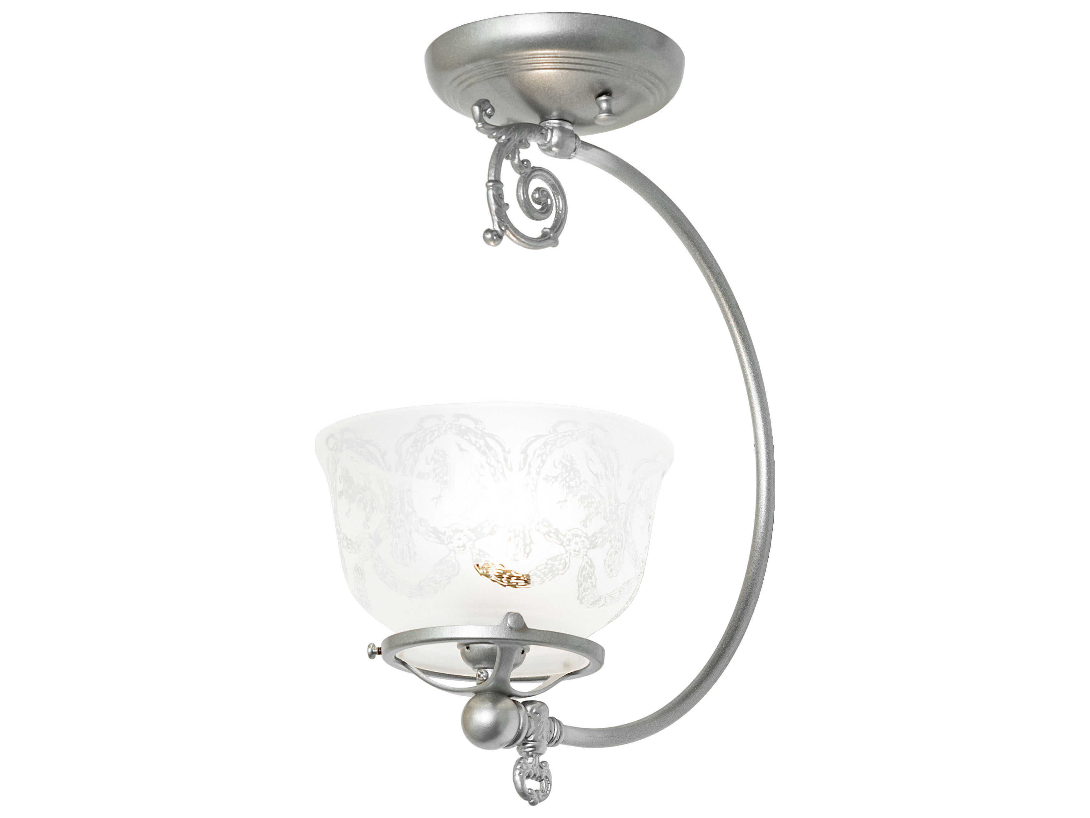 Meyda Revival Gas & Electric 1-Light Light Sandstone Semi Flush Mount