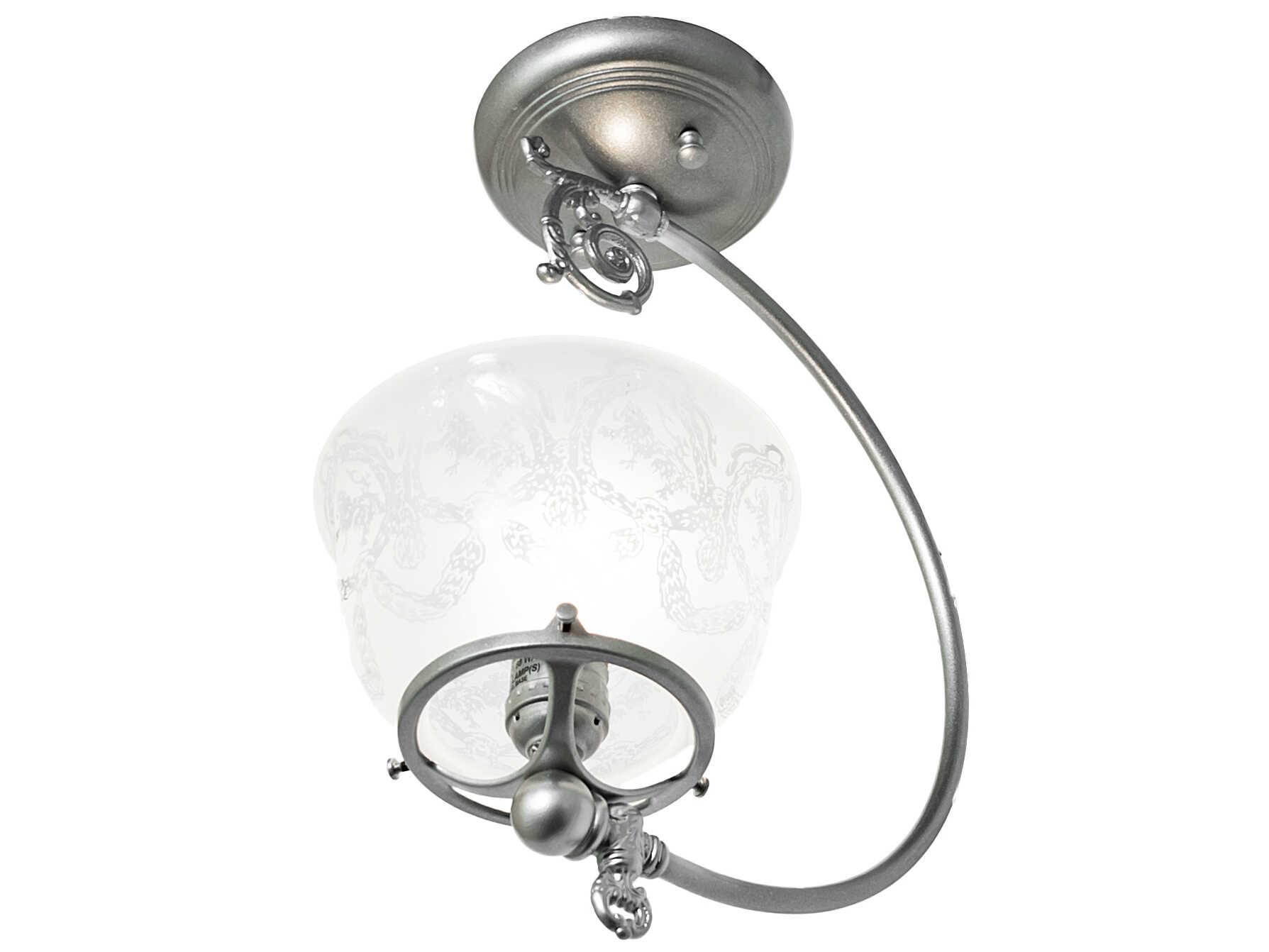 Meyda Revival Gas & Electric 1-Light Light Sandstone Semi Flush Mount