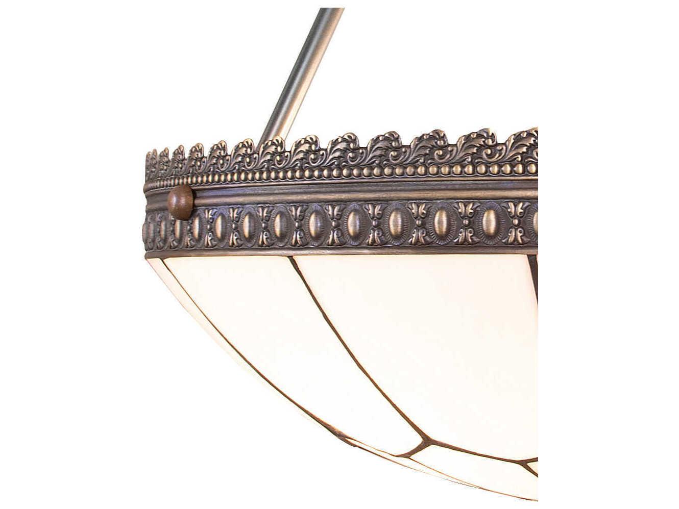 Meyda Vincent Honeycomb 4-Light Weathered Antique Brass Traditional Bowl Semi Flush Mount