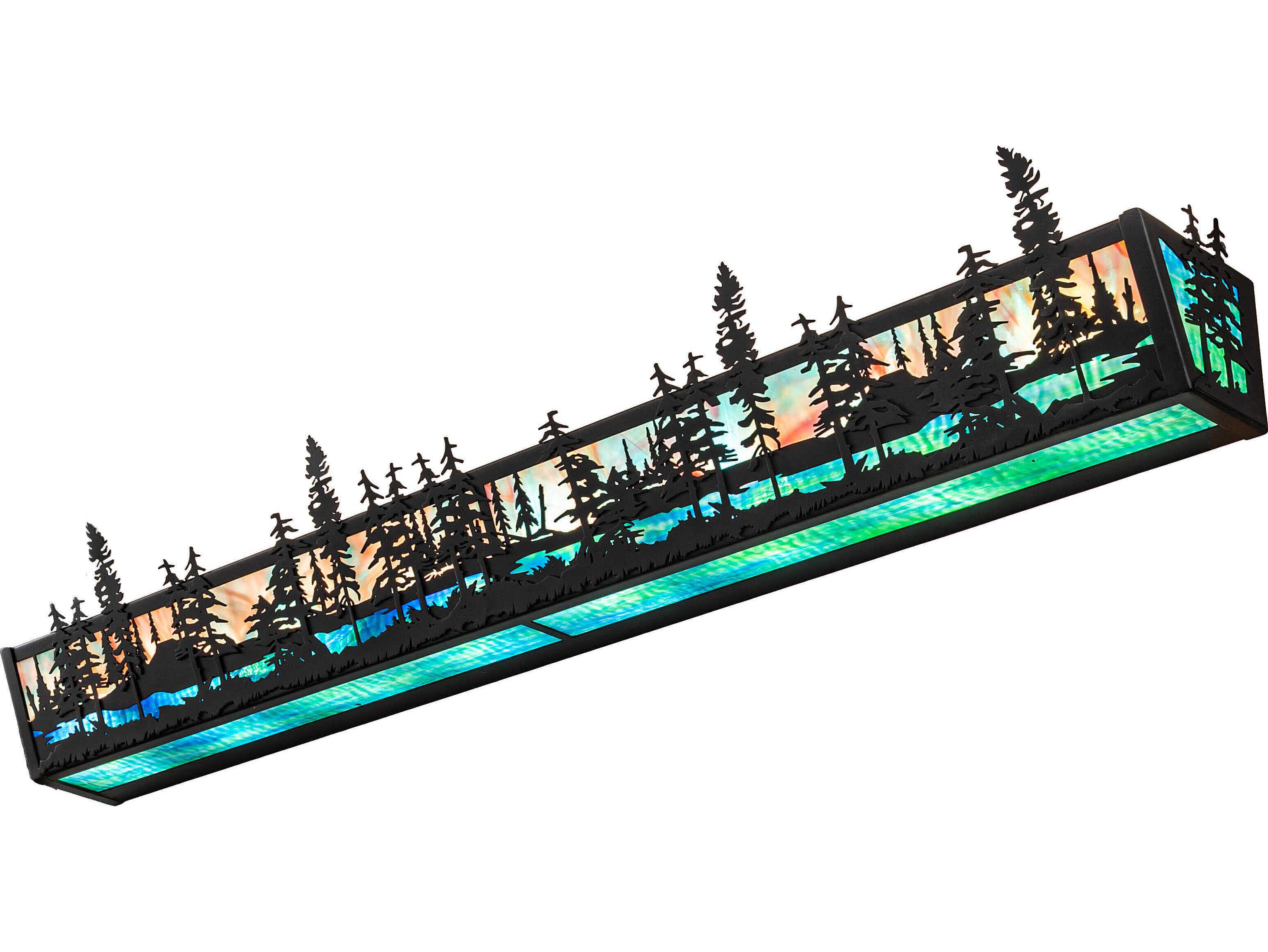 Meyda Tall Pines 8-Light Flat Black Vanity Light