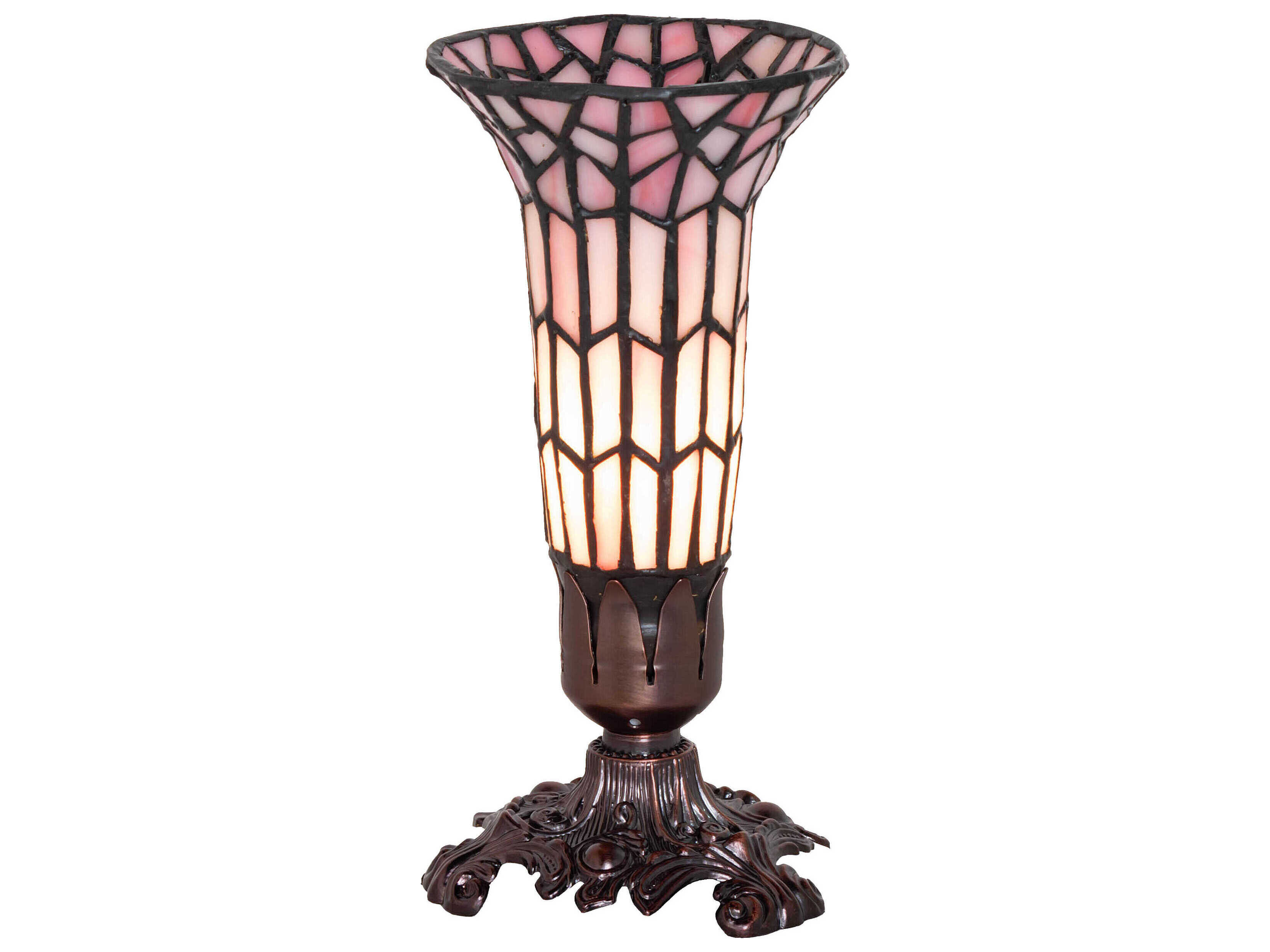 Meyda Pond Lily Mahogany Bronze Glass Tiffany Table Lamp
