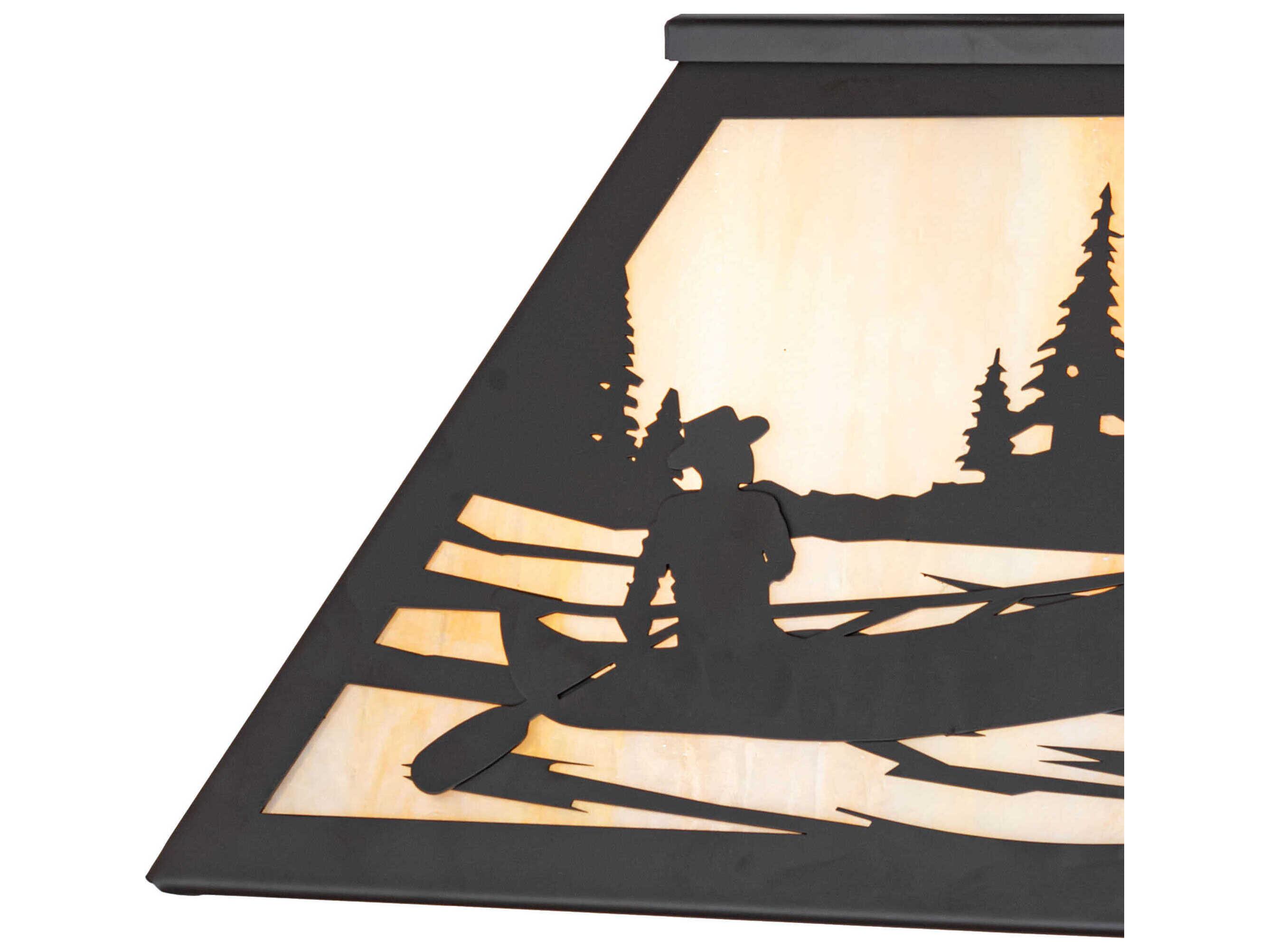 Meyda Canoe At Lake 2-Light Oil Rubbed Bronze Pendant