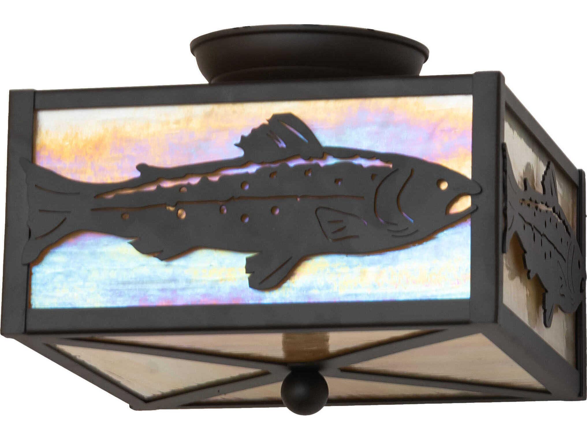 Meyda Trout 2-Light Oil Rubbed Bronze Flush Mount