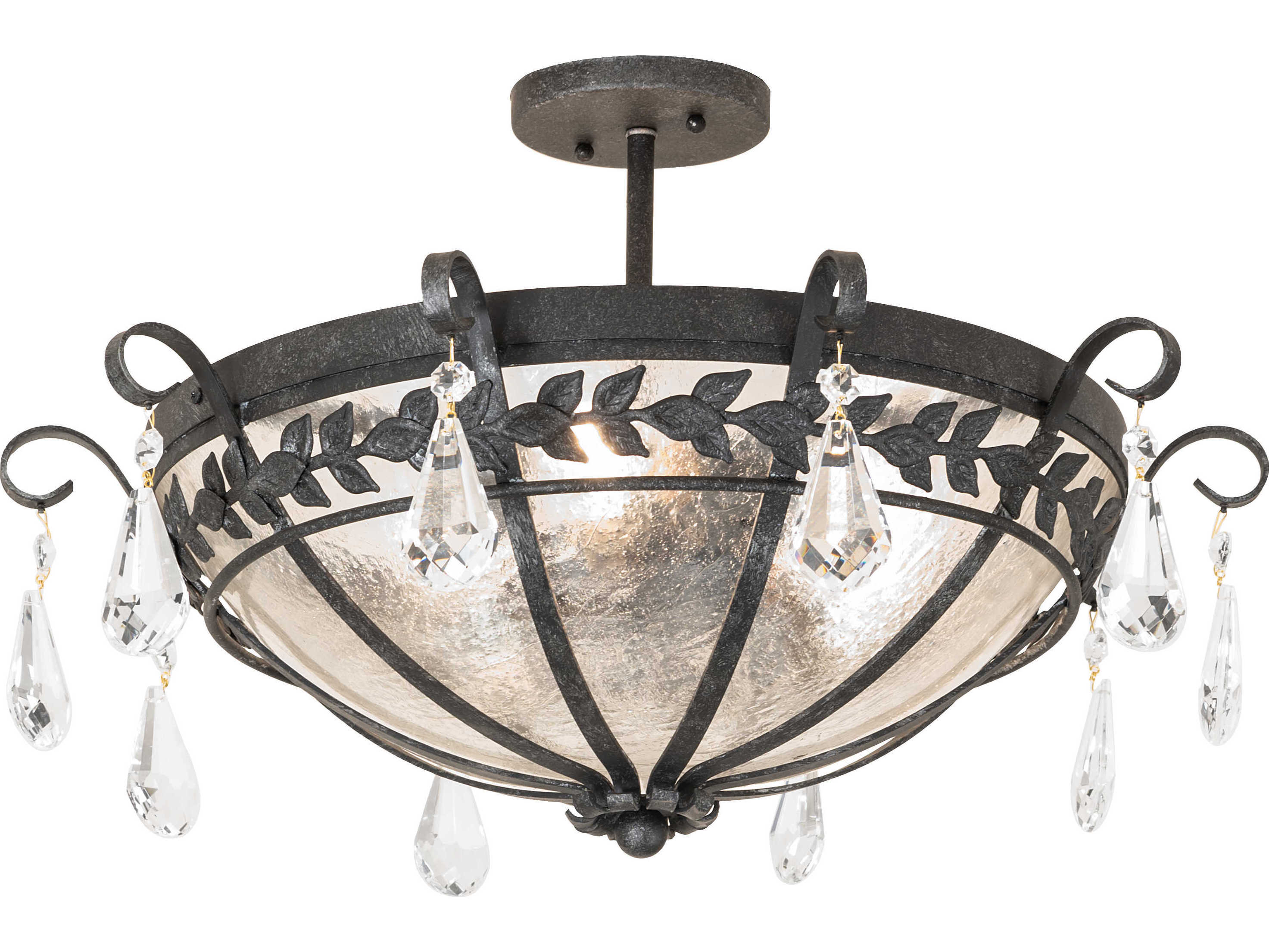 Meyda Florentine 3-Light Smoke Semi Flush Mount