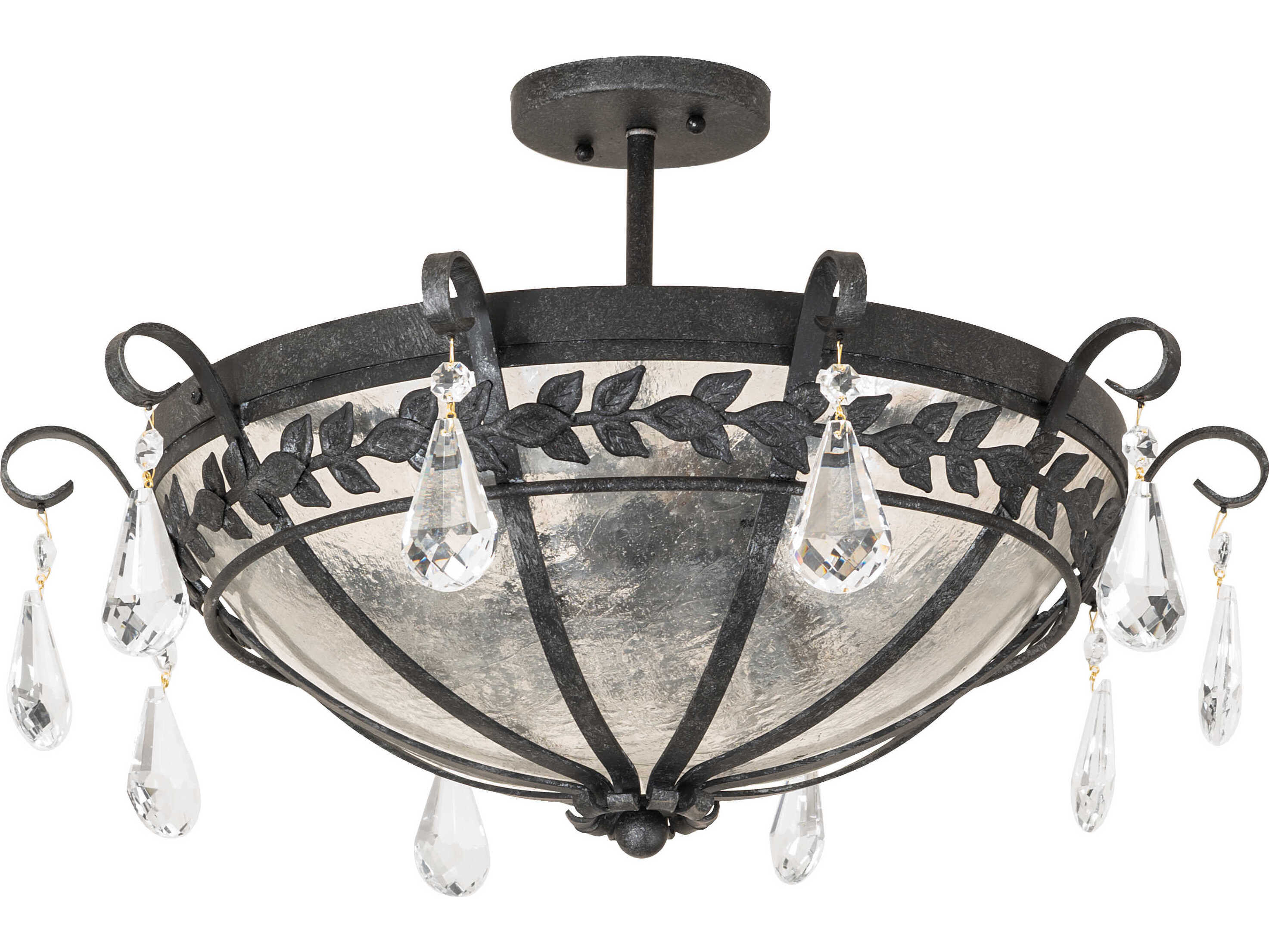Meyda Florentine 3-Light Smoke Semi Flush Mount