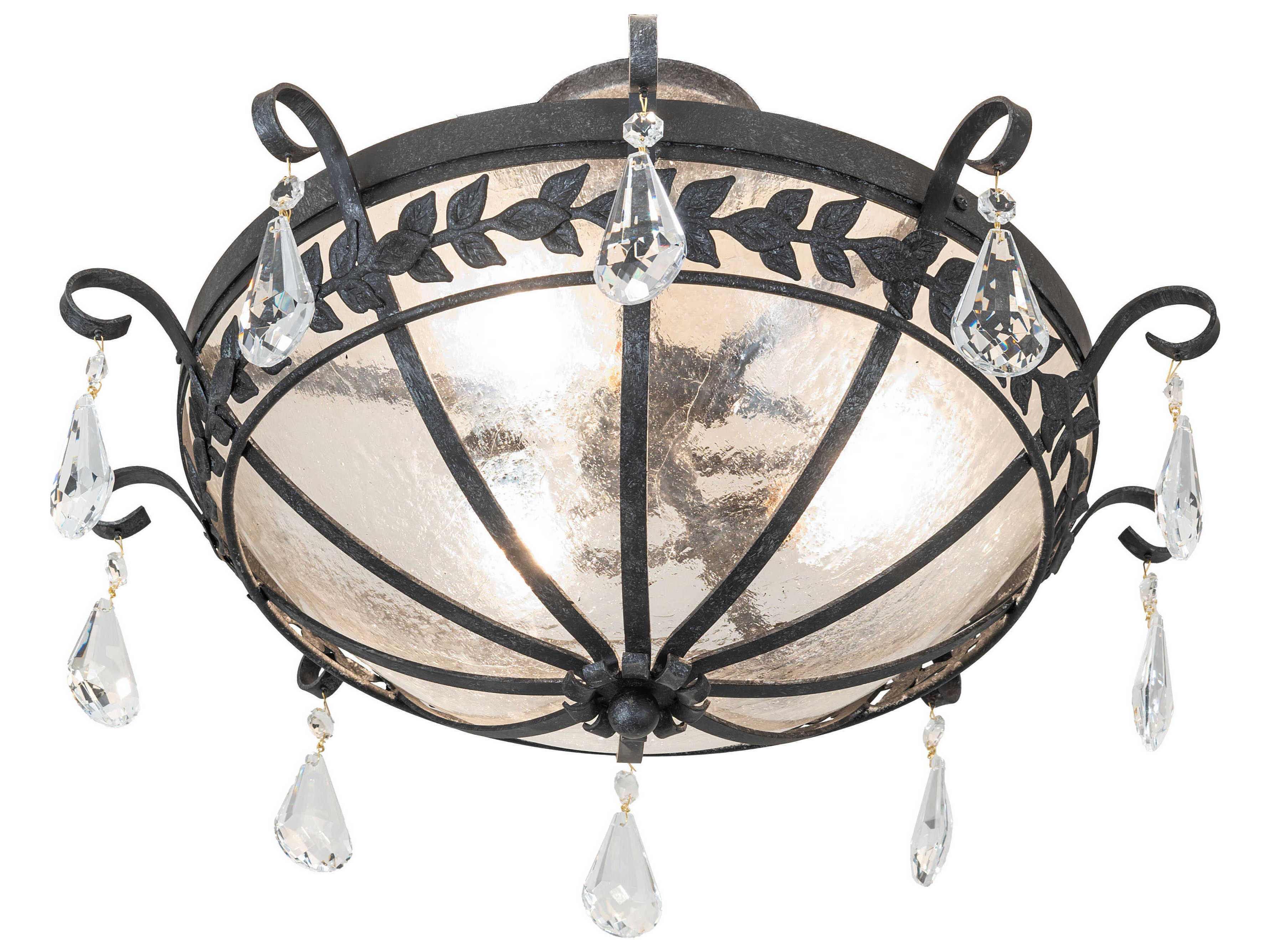 Meyda Florentine 3-Light Smoke Semi Flush Mount