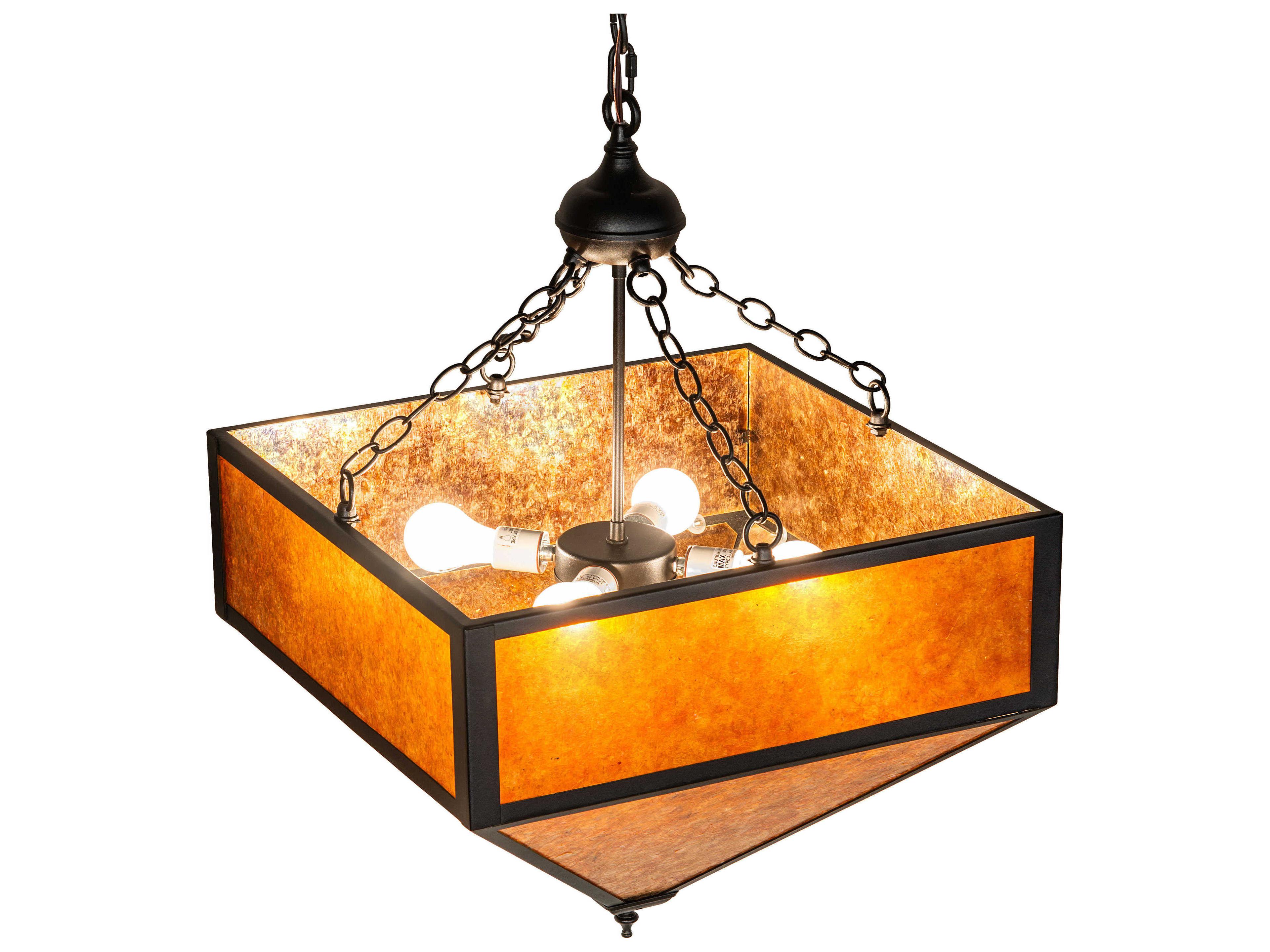 Meyda Mission 4-Light Textured Black Pendant