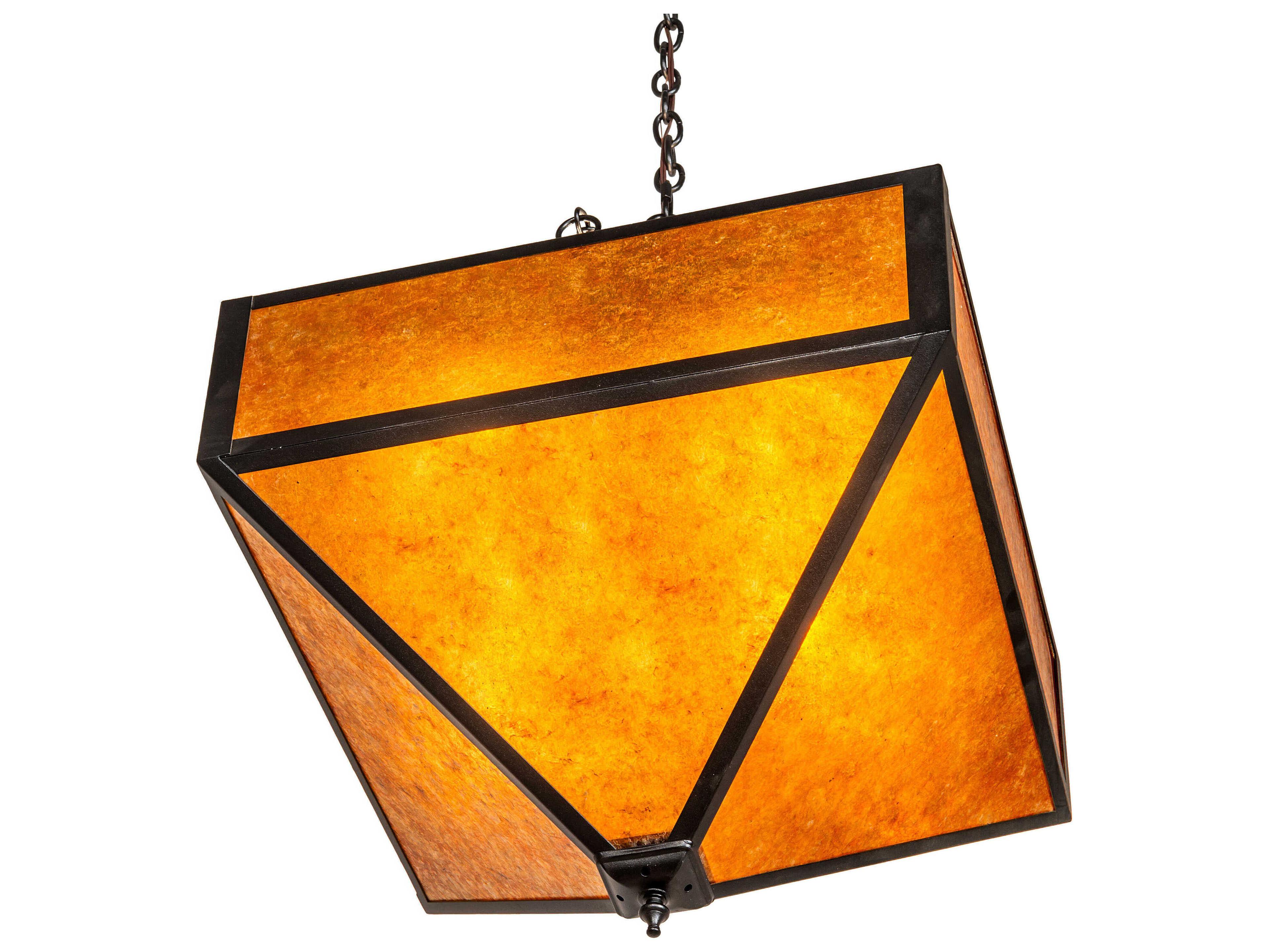 Meyda Mission 4-Light Textured Black Pendant