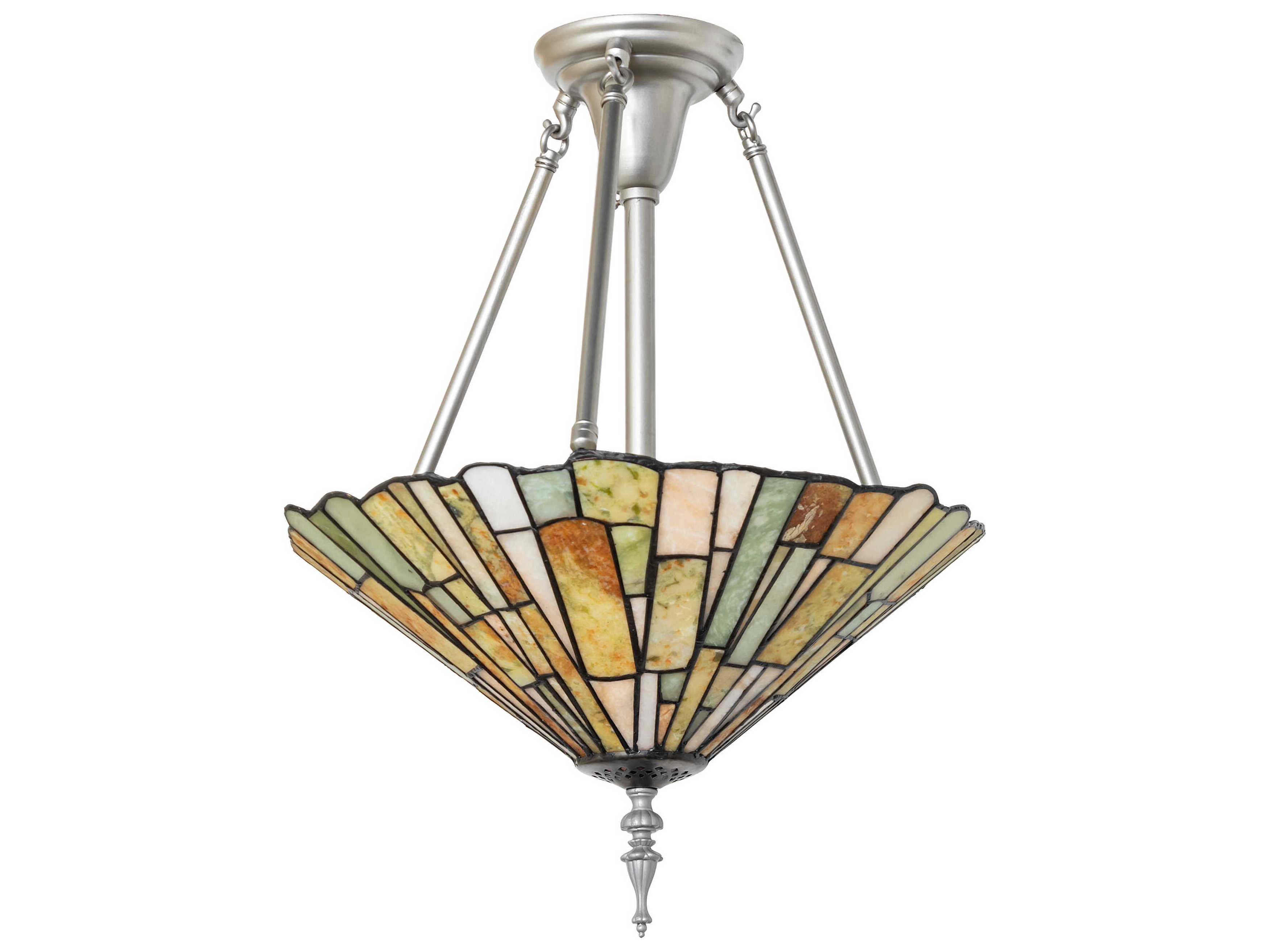 Meyda Delta 3-Light Nickel Traditional Semi Flush Mount
