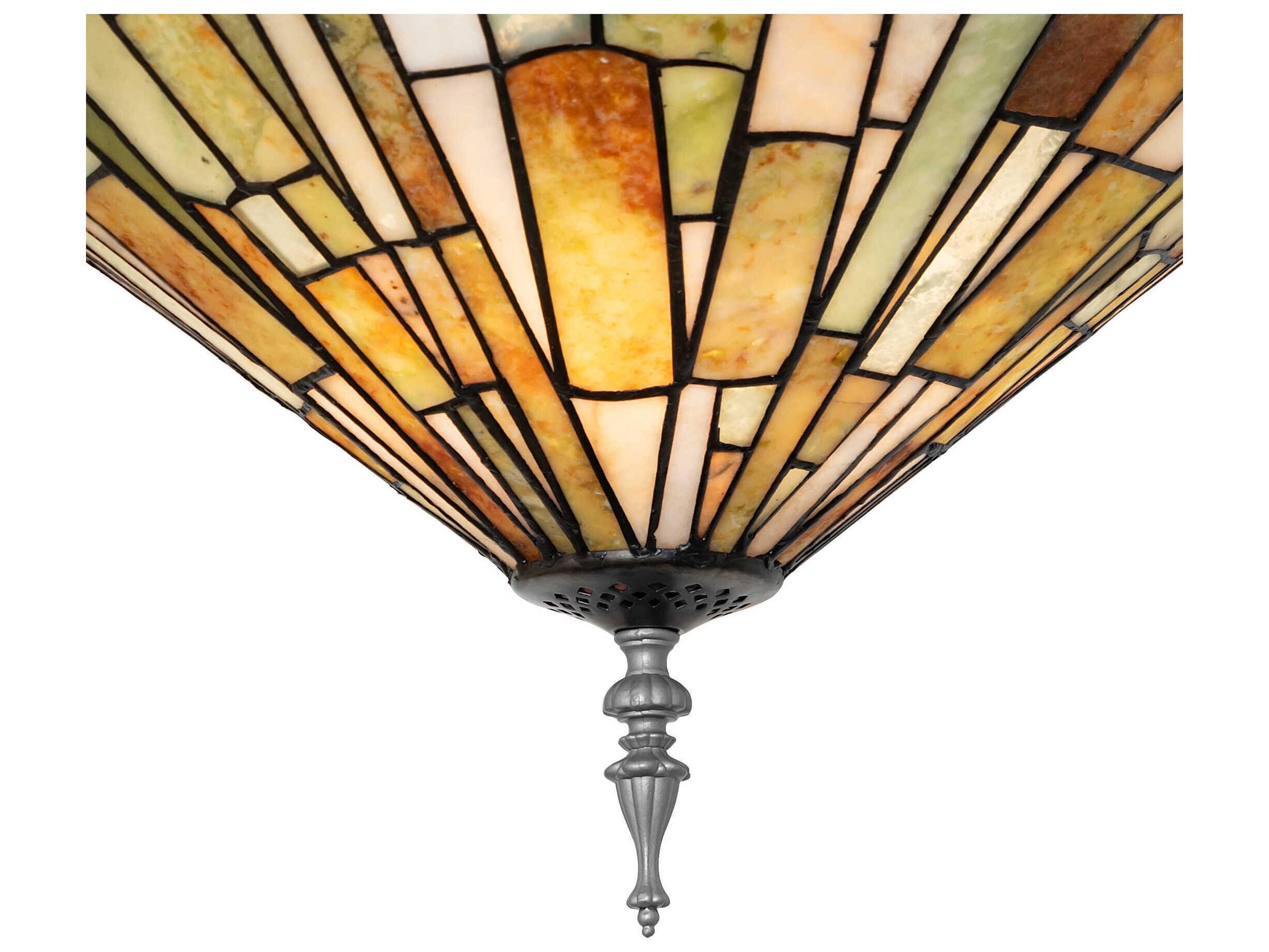 Meyda Delta 3-Light Nickel Traditional Semi Flush Mount