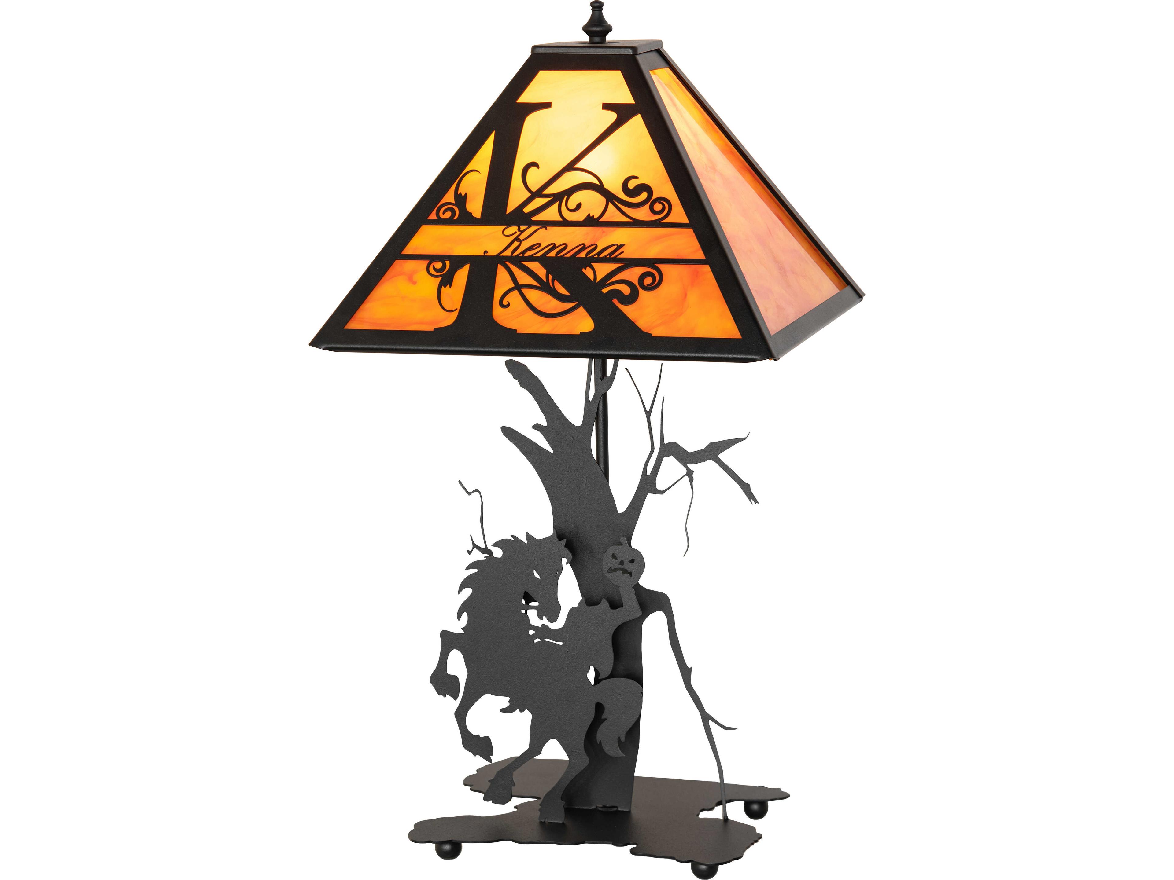 Meyda Personalized Sunset Orange Idalight Black Table Lamp