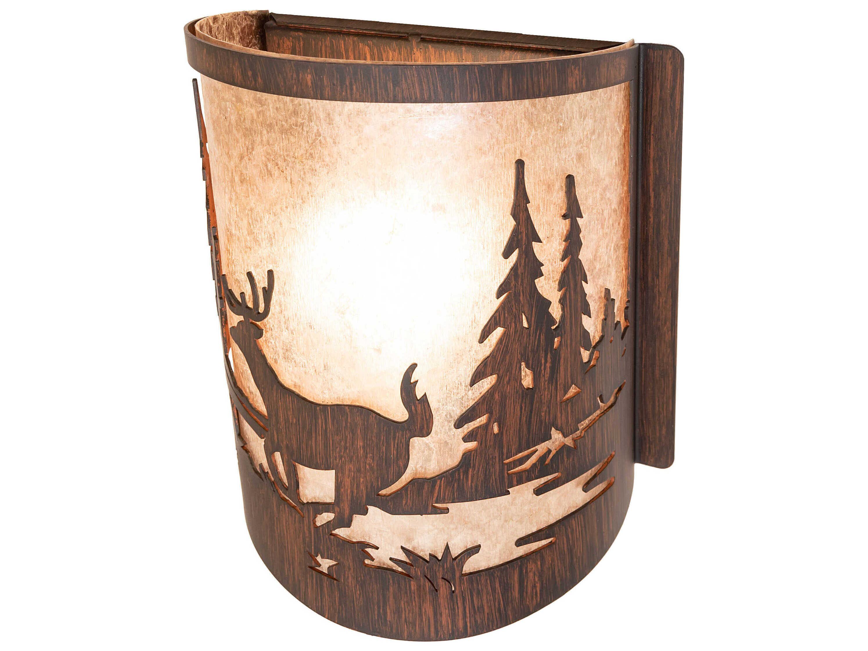 Meyda Deer At Lake 1-Light Driftwood Brown Wall Sconce
