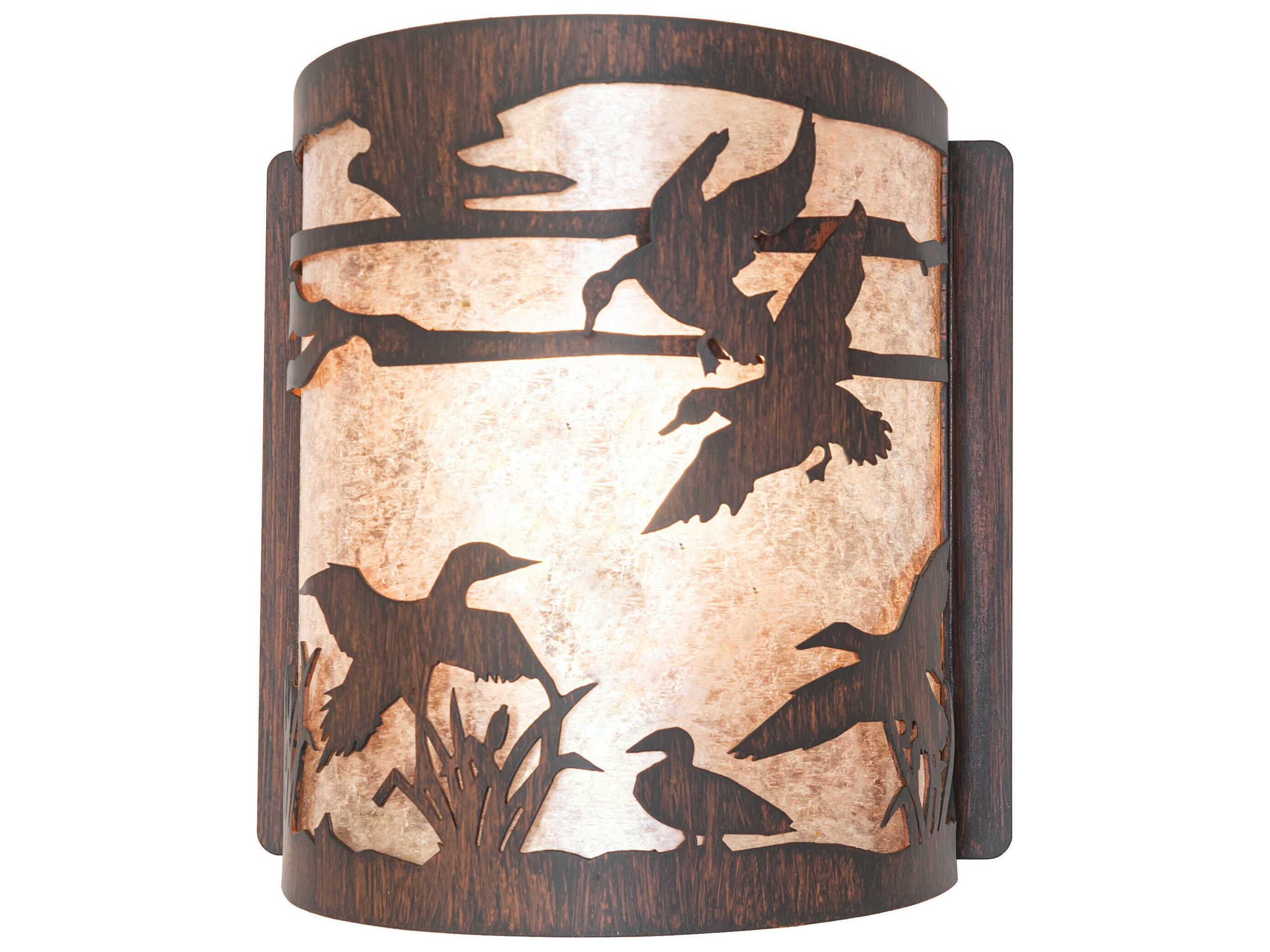 Meyda Ducks In Flight 1-Light Driftwood Brown Wall Sconce