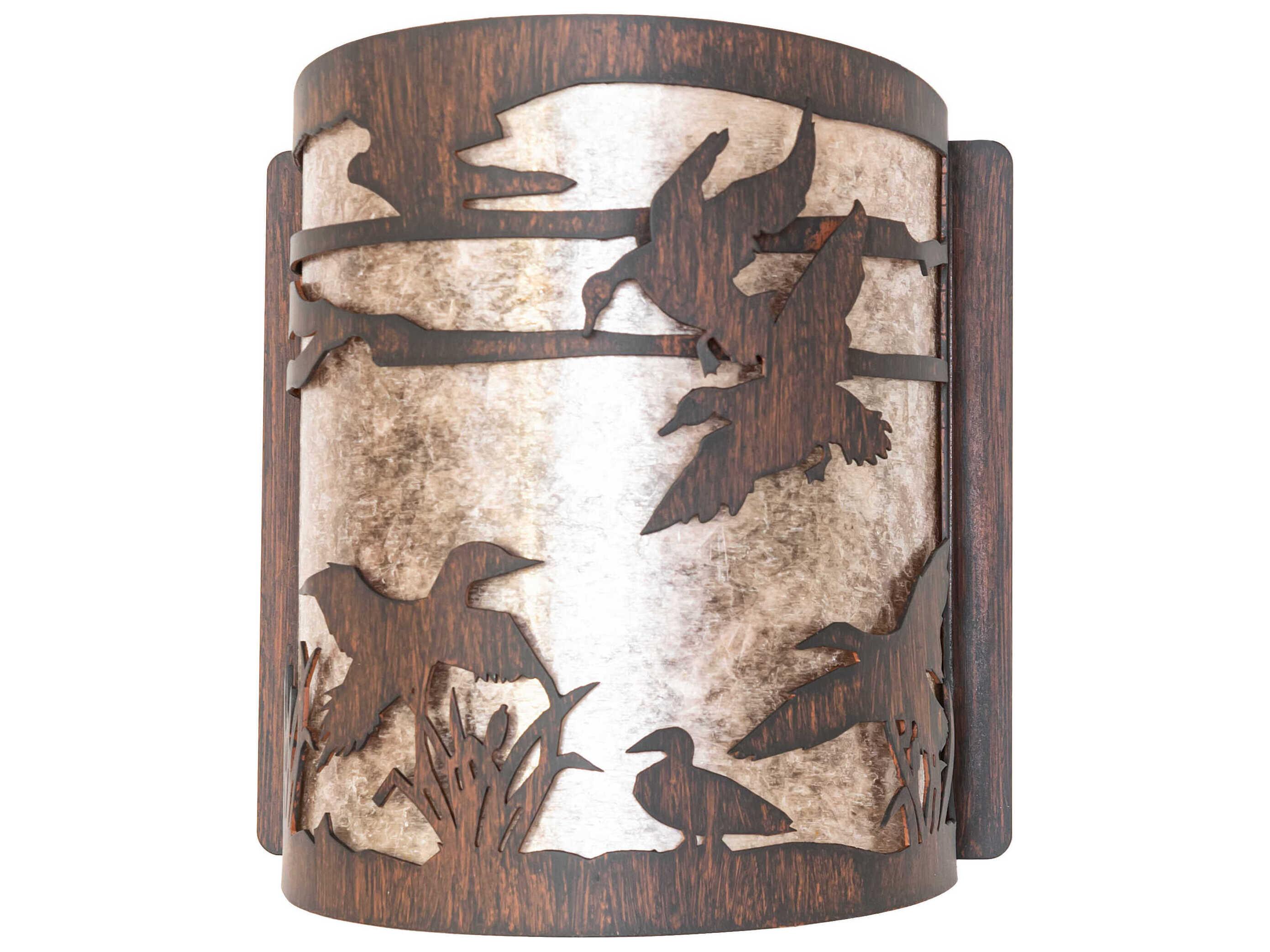 Meyda Ducks In Flight 1-Light Driftwood Brown Wall Sconce