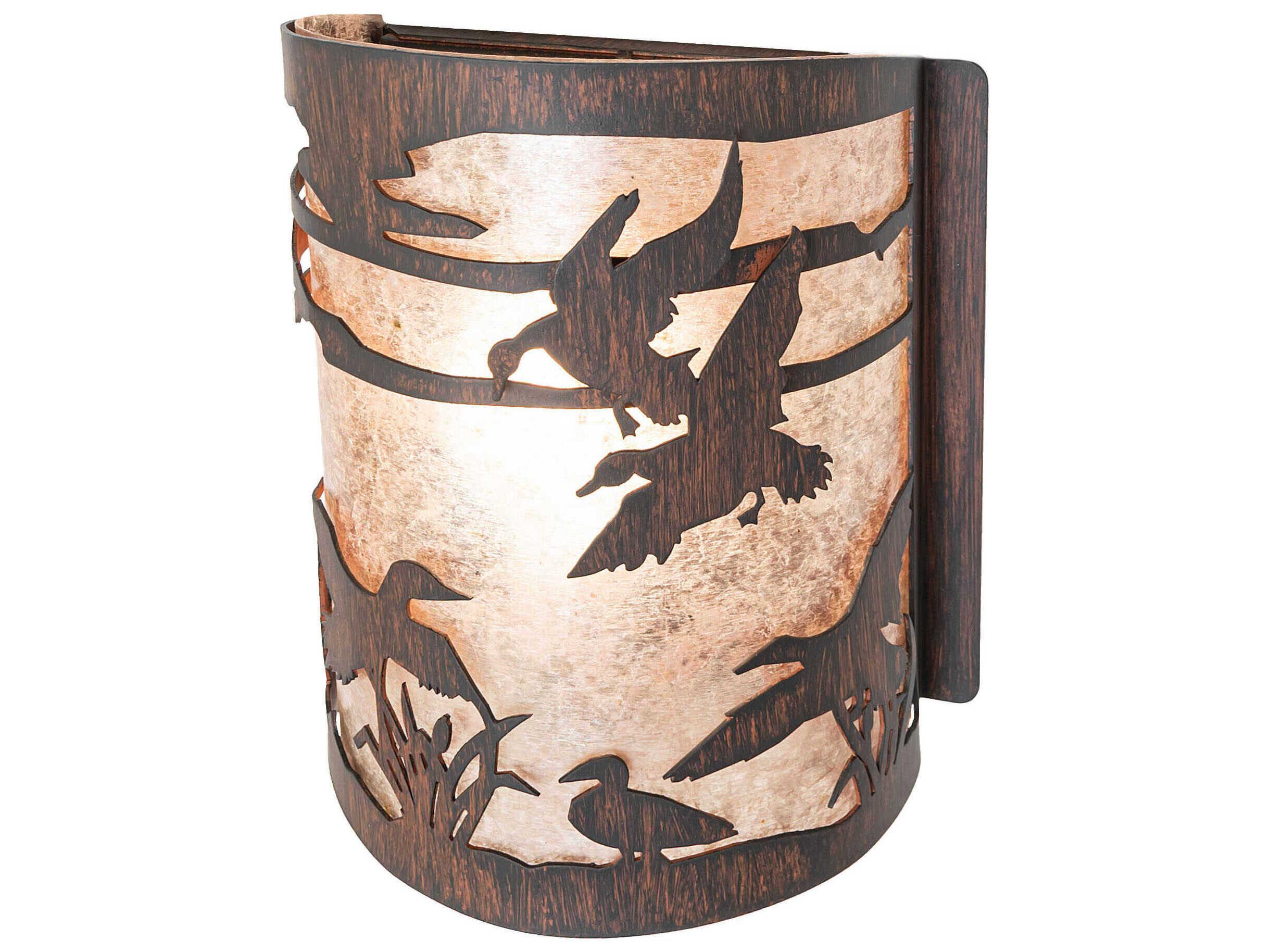 Meyda Ducks In Flight 1-Light Driftwood Brown Wall Sconce