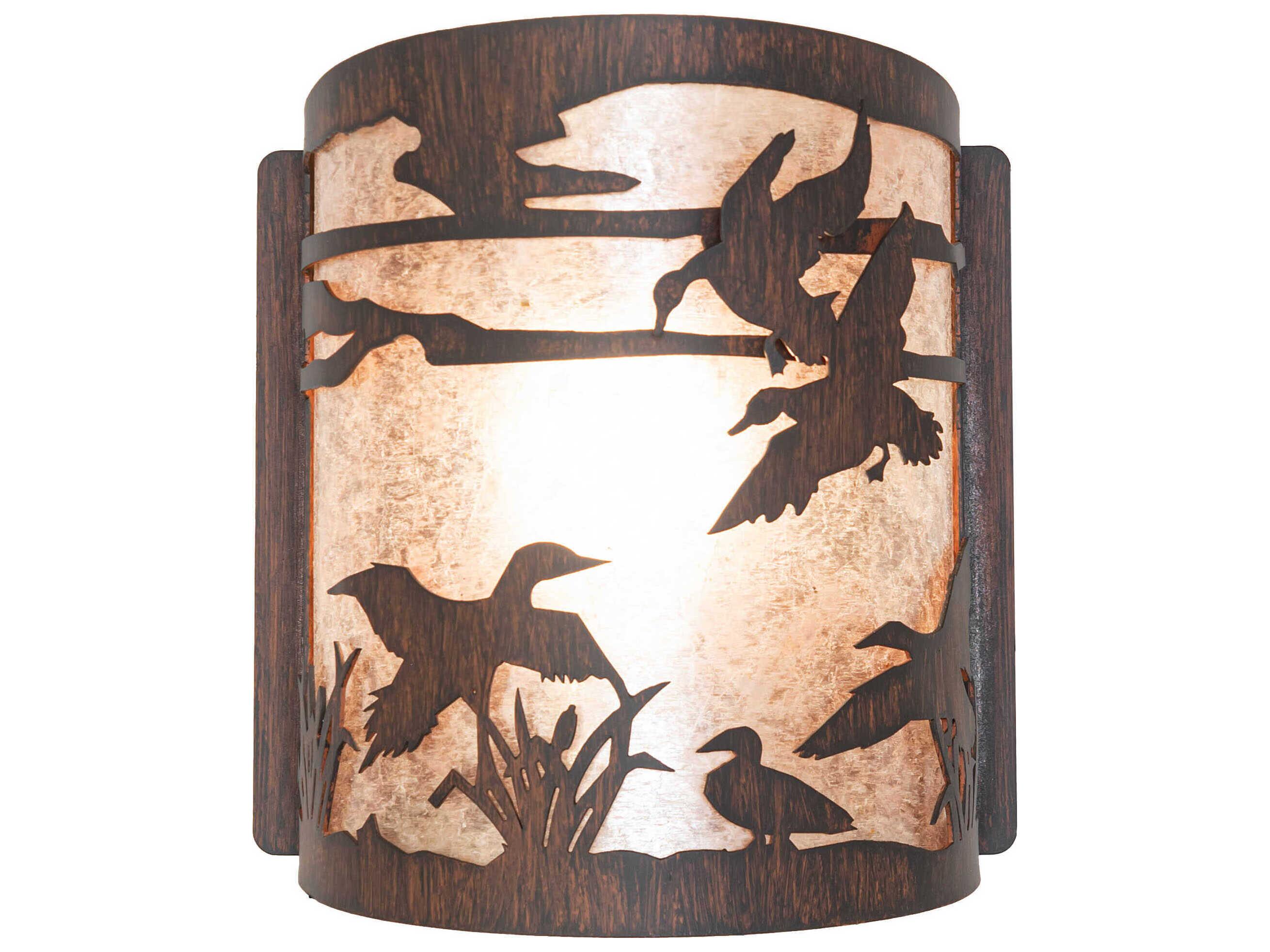 Meyda Ducks In Flight 1-Light Driftwood Brown Wall Sconce