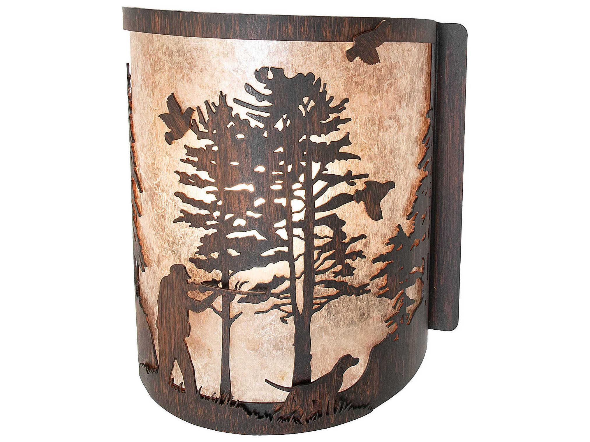 Meyda Quail Hunter with Dog 1-Light Driftwood Brown Wall Sconce