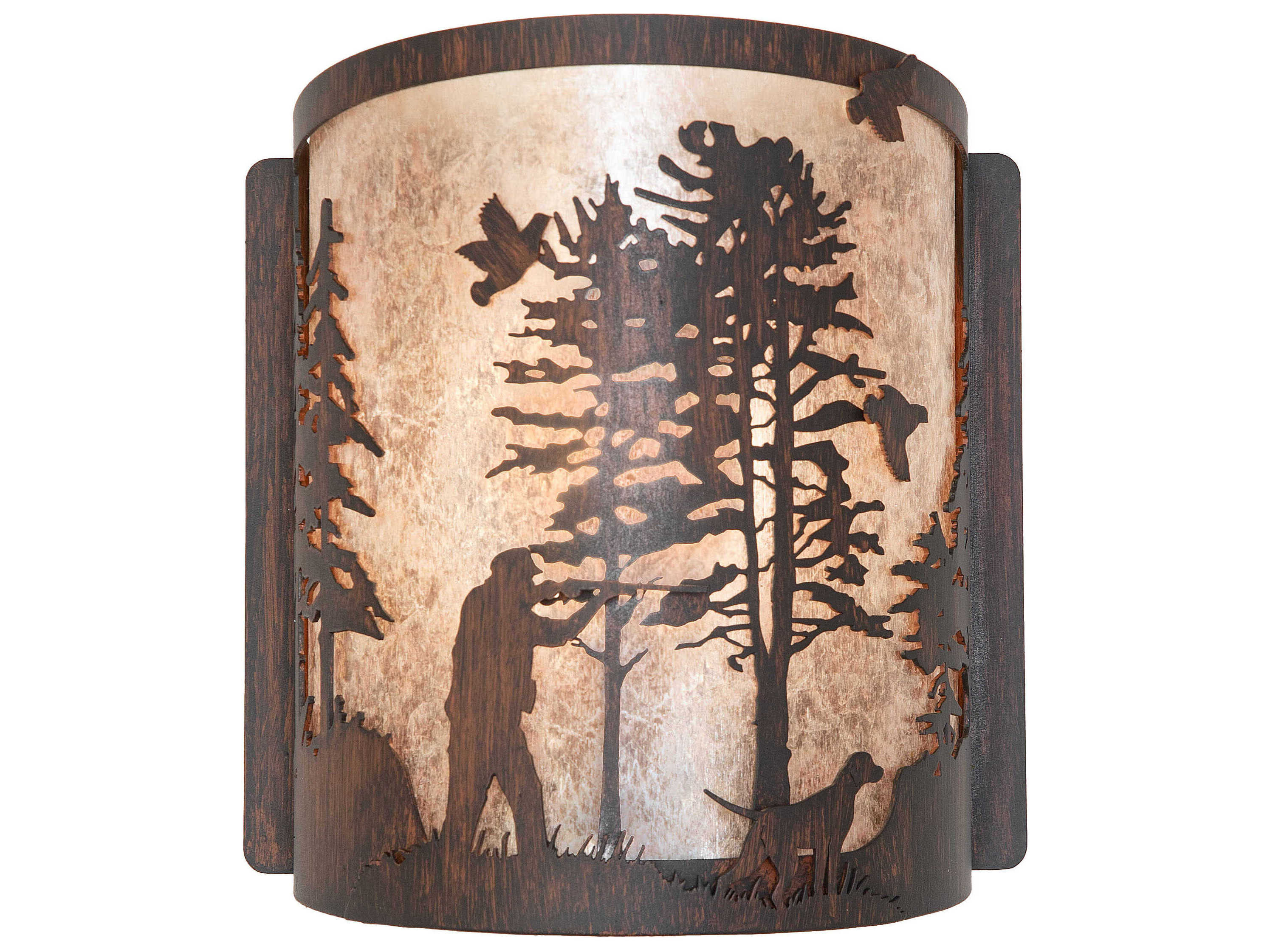 Meyda Quail Hunter with Dog 1-Light Driftwood Brown Wall Sconce