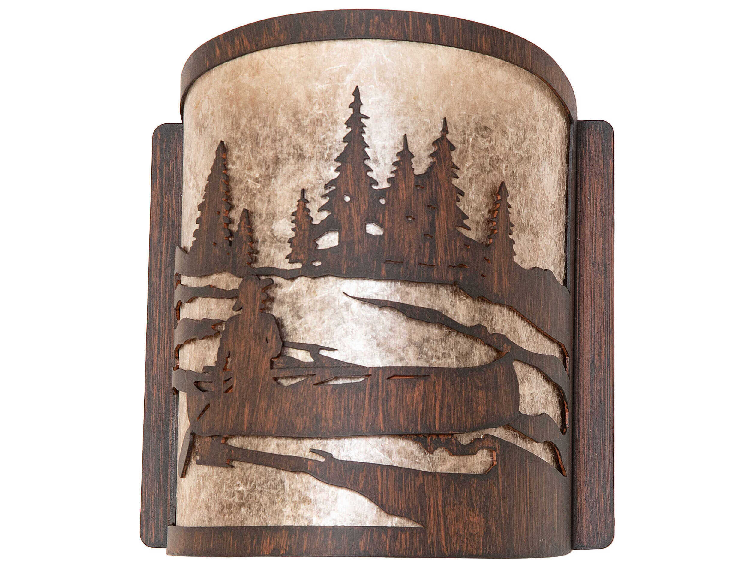 Meyda Canoe At Lake 1-Light Driftwood Brown Wall Sconce