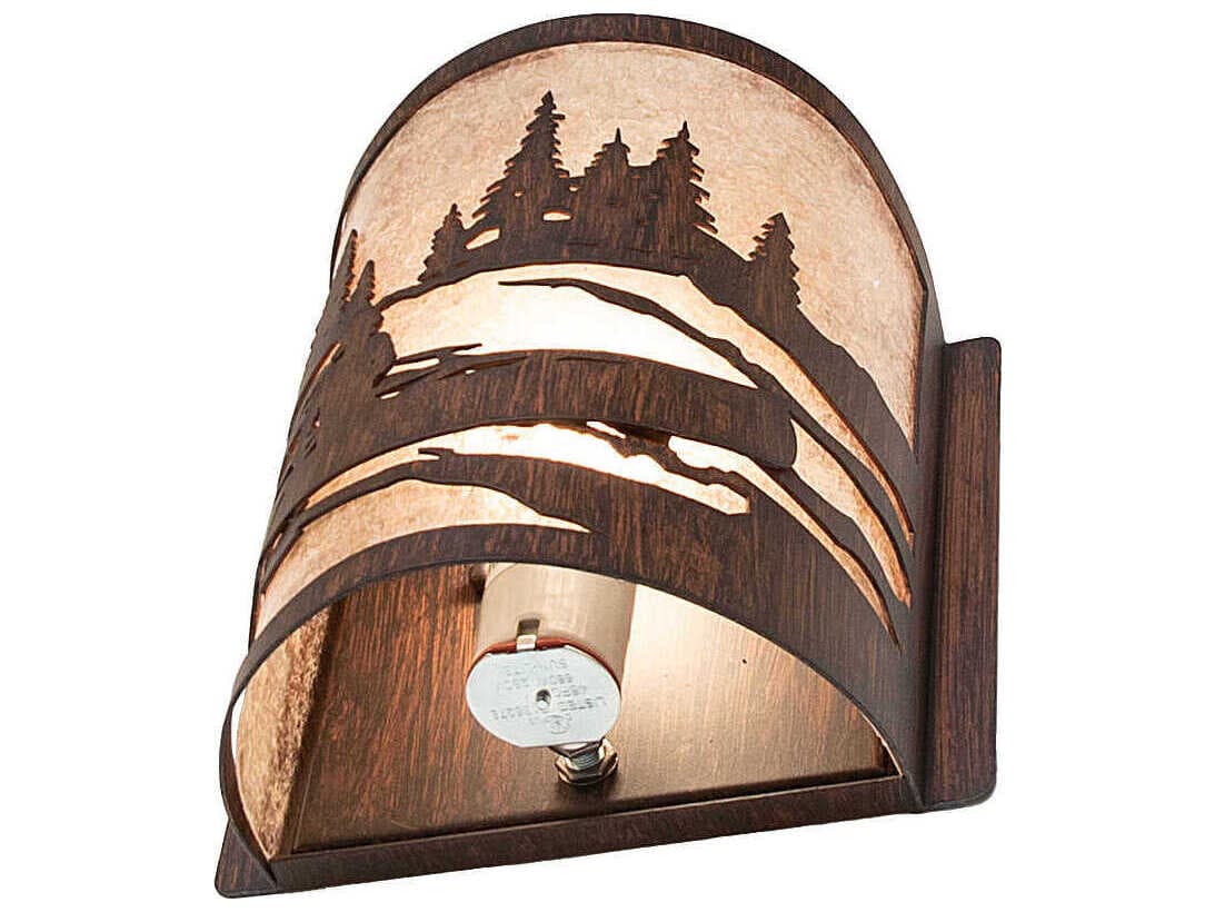 Meyda Canoe At Lake 1-Light Driftwood Brown Wall Sconce