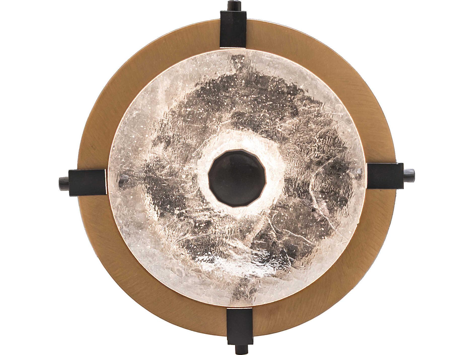 Meyda Cilindro 1-Light Clear Seeded Glass Brass Mini Pendant