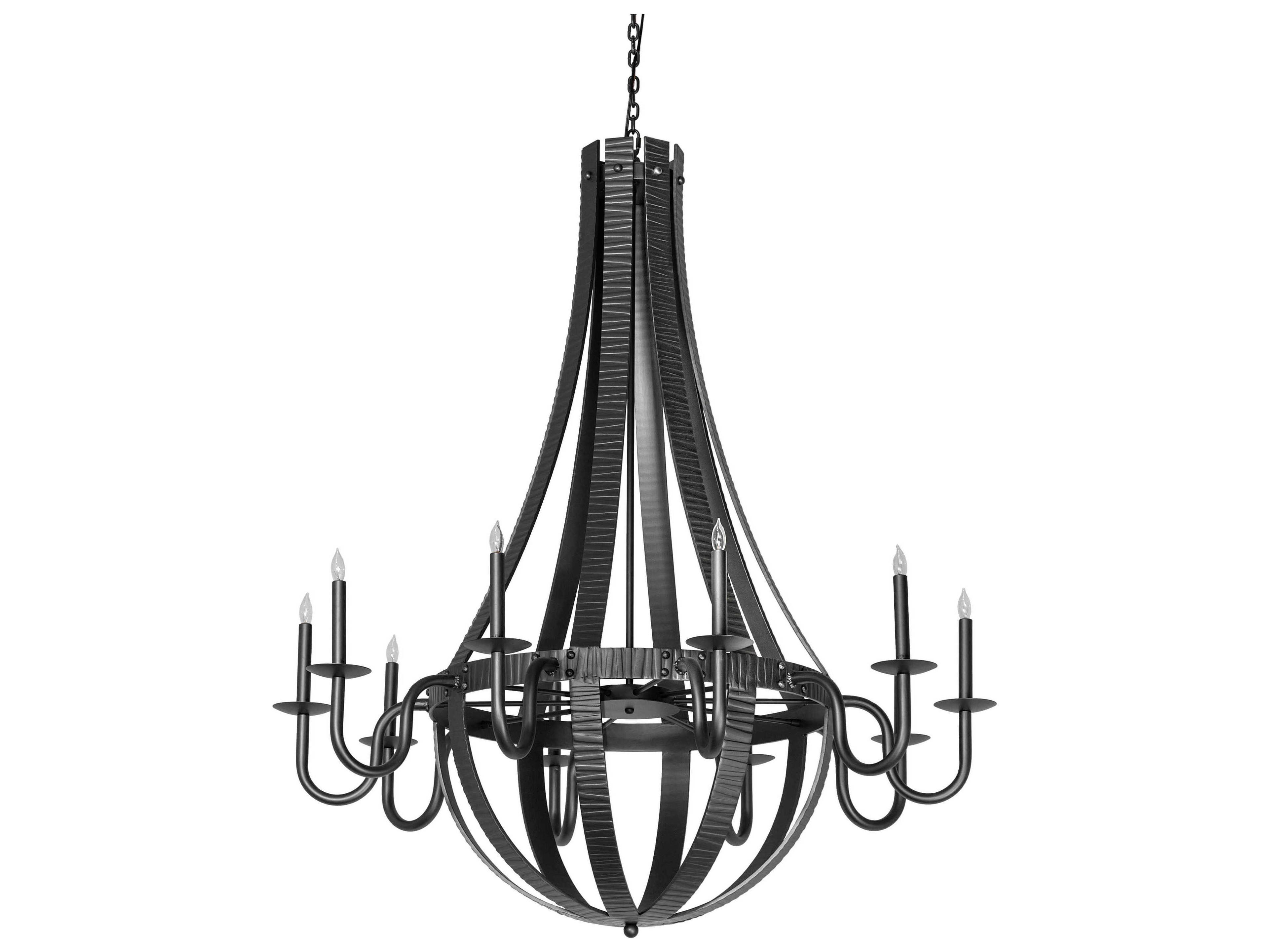Meyda Barrel Stave Metallo 10-Light Wrought Iron Chandelier