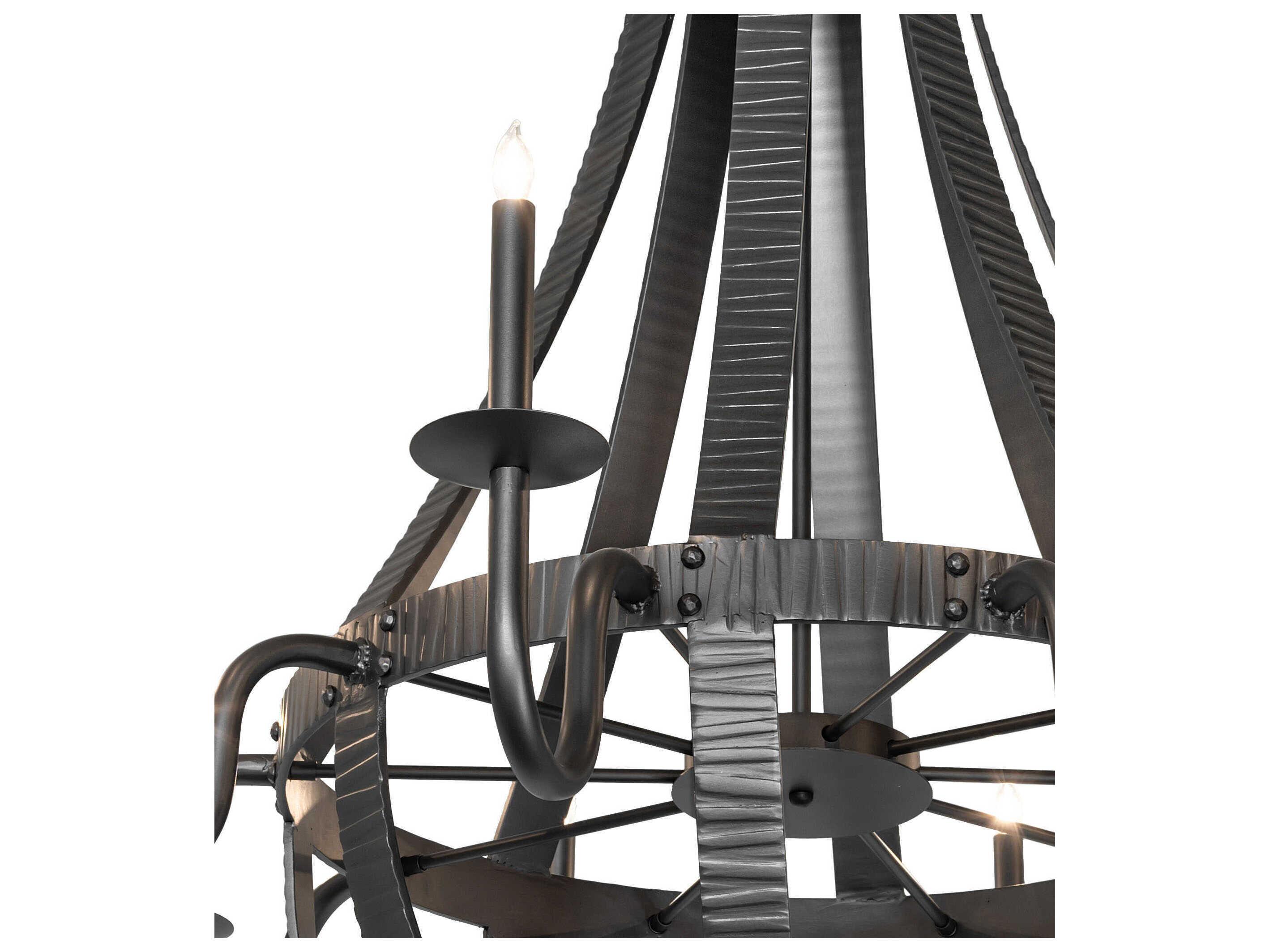 Meyda Barrel Stave Metallo 10-Light Wrought Iron Chandelier